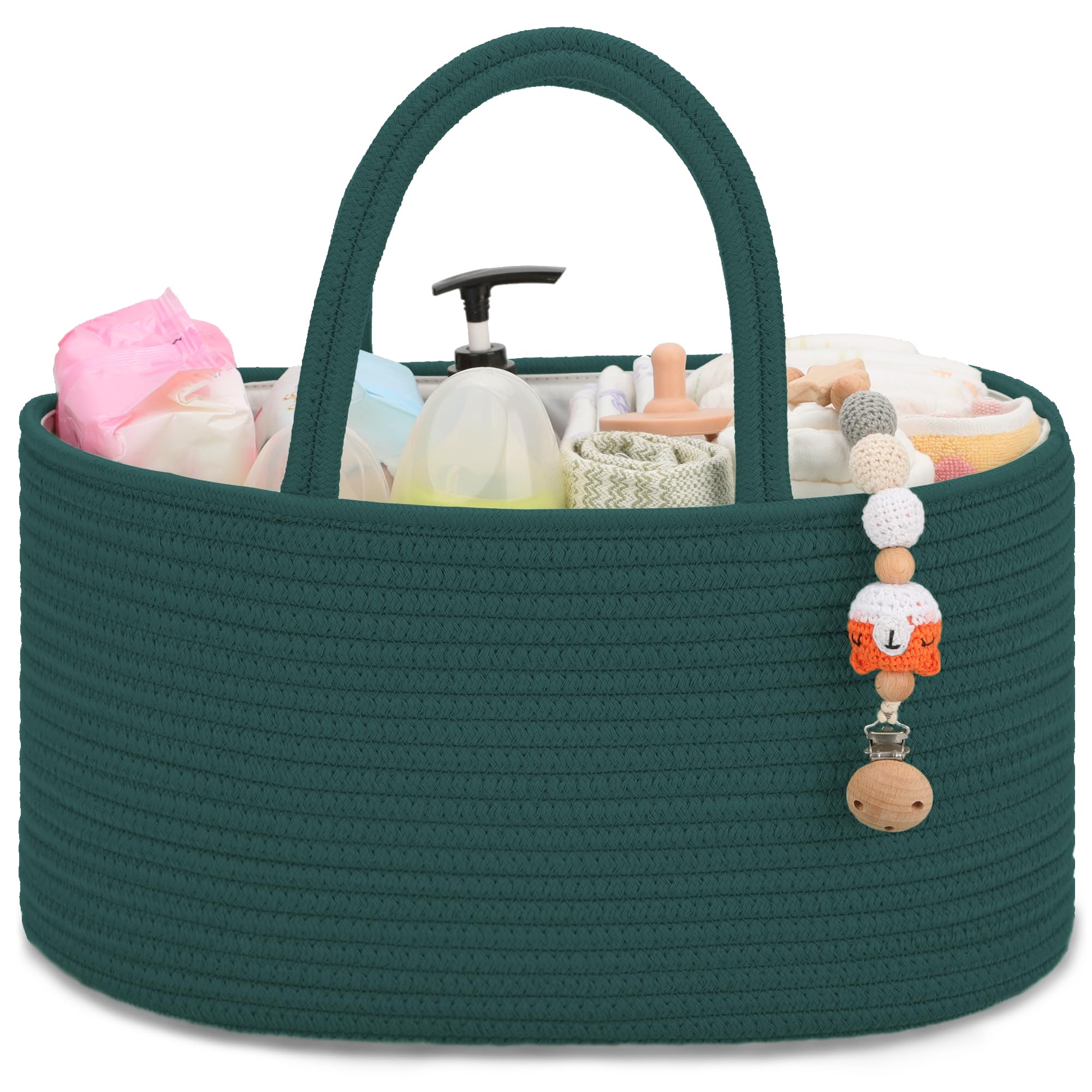 COMSE Baby Nappy Caddy Organizer, Nappy Basket, Car Diaper Change Organizer, Portable Tote Bag with Divider