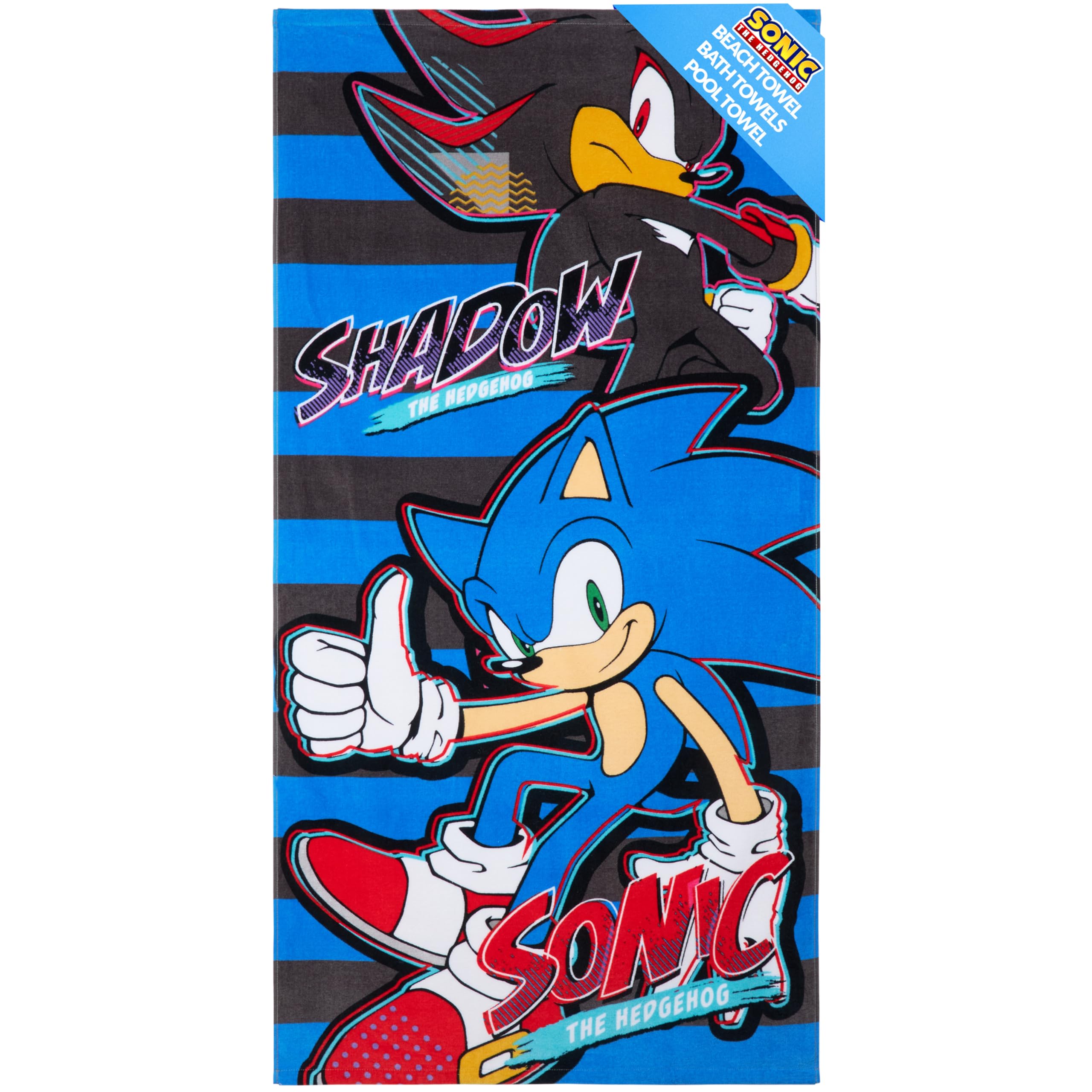 Sonic the Hedgehog Beach Towel for Kids Teenagers Quick Dry Towel for Pool Beach Bath Swimming Travel Essentials 55 x 27