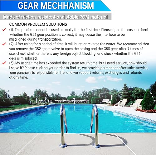 Miniatura 6 de LONGADS Válvula de respaldo G52 compatible con piezas de limpieza de piscinas Polaris, compatible con Polaris 180, 280, 380, 480, 3900, válvula de