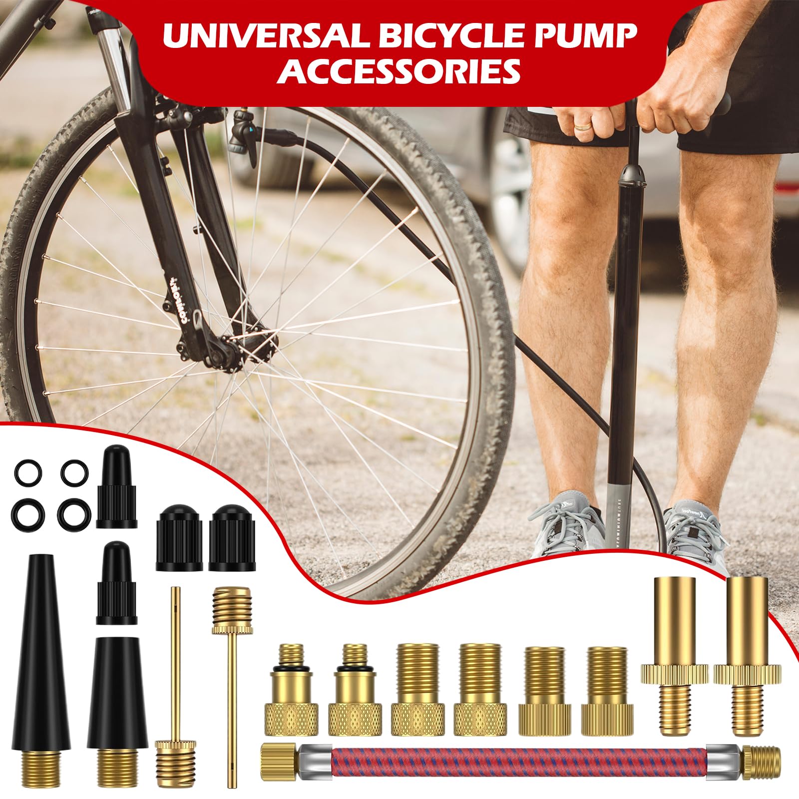 4x Fahrrad Ventil-Adapter DV SV Französisches auf Dunlop Autoventil AV KFZ Pumpe