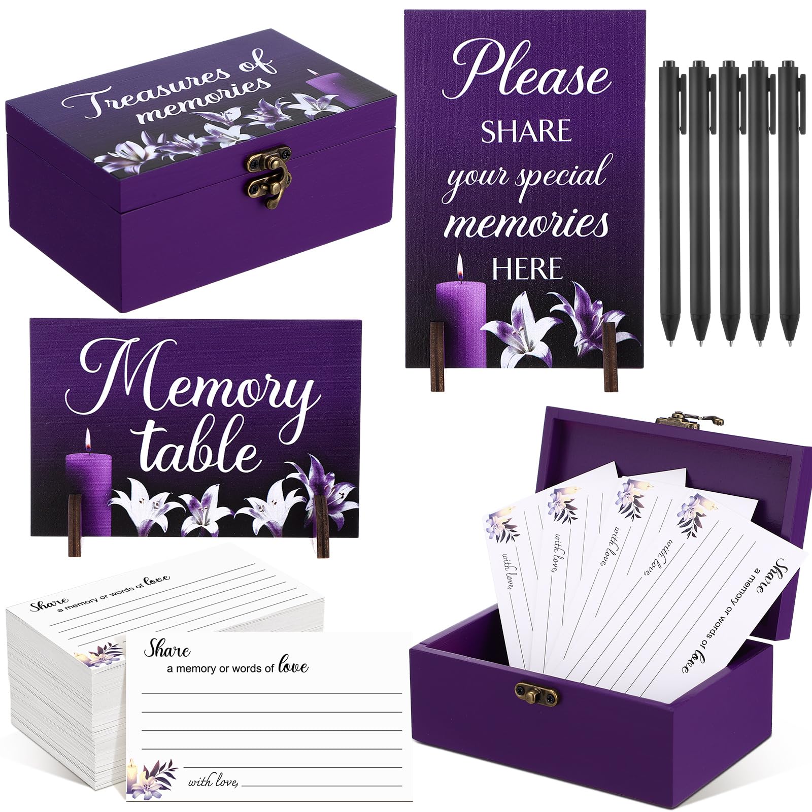 Gilprop 112 Pcs Share a Memory Cards for Celebration of Life, Lily