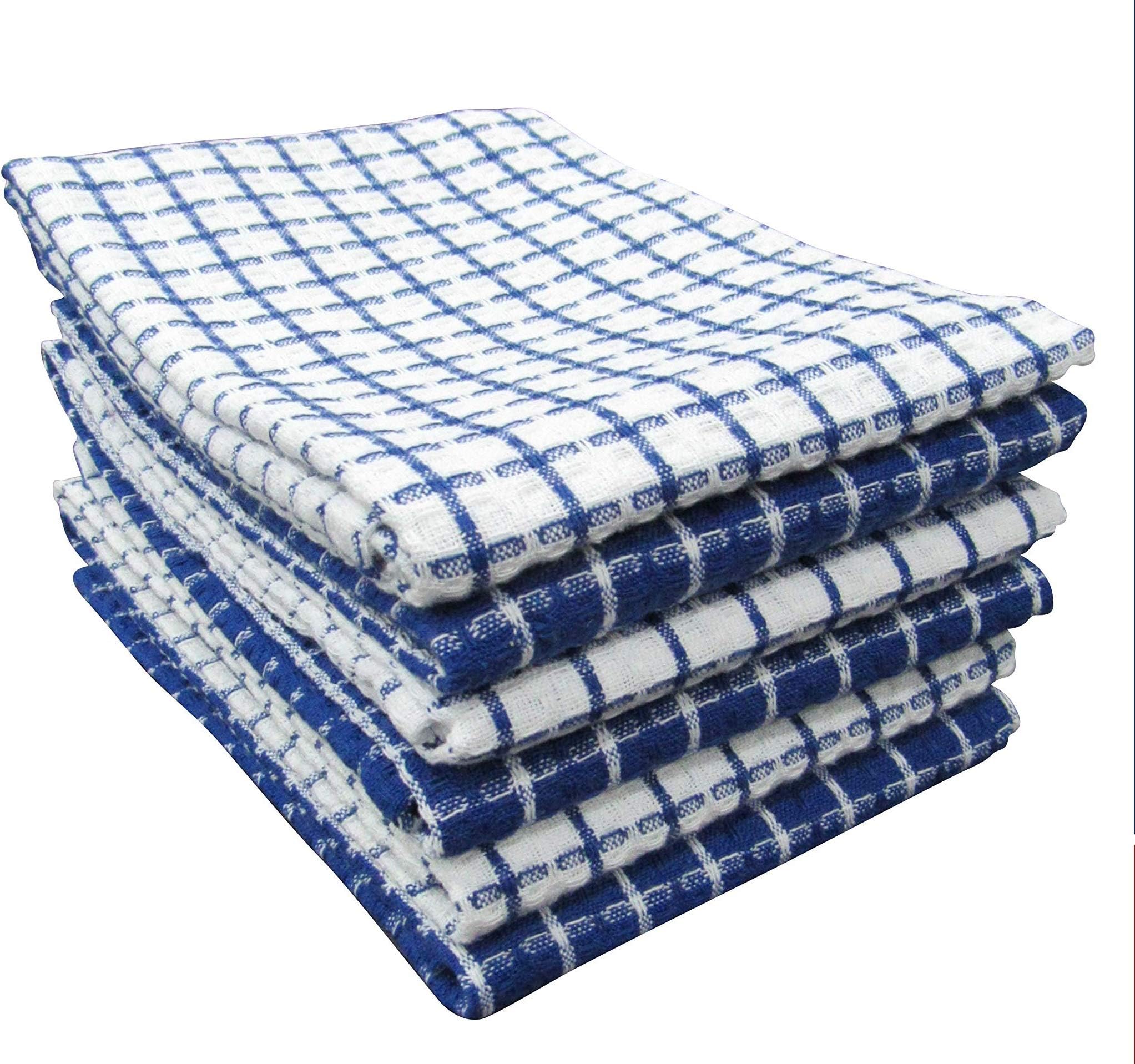 PIXEL HOME DECOR 100% Cotton Waffle Weave Kitchen Towel – Pack of 6, 40×60 cm – Super Absorbent Dish & Cleaning Cloth