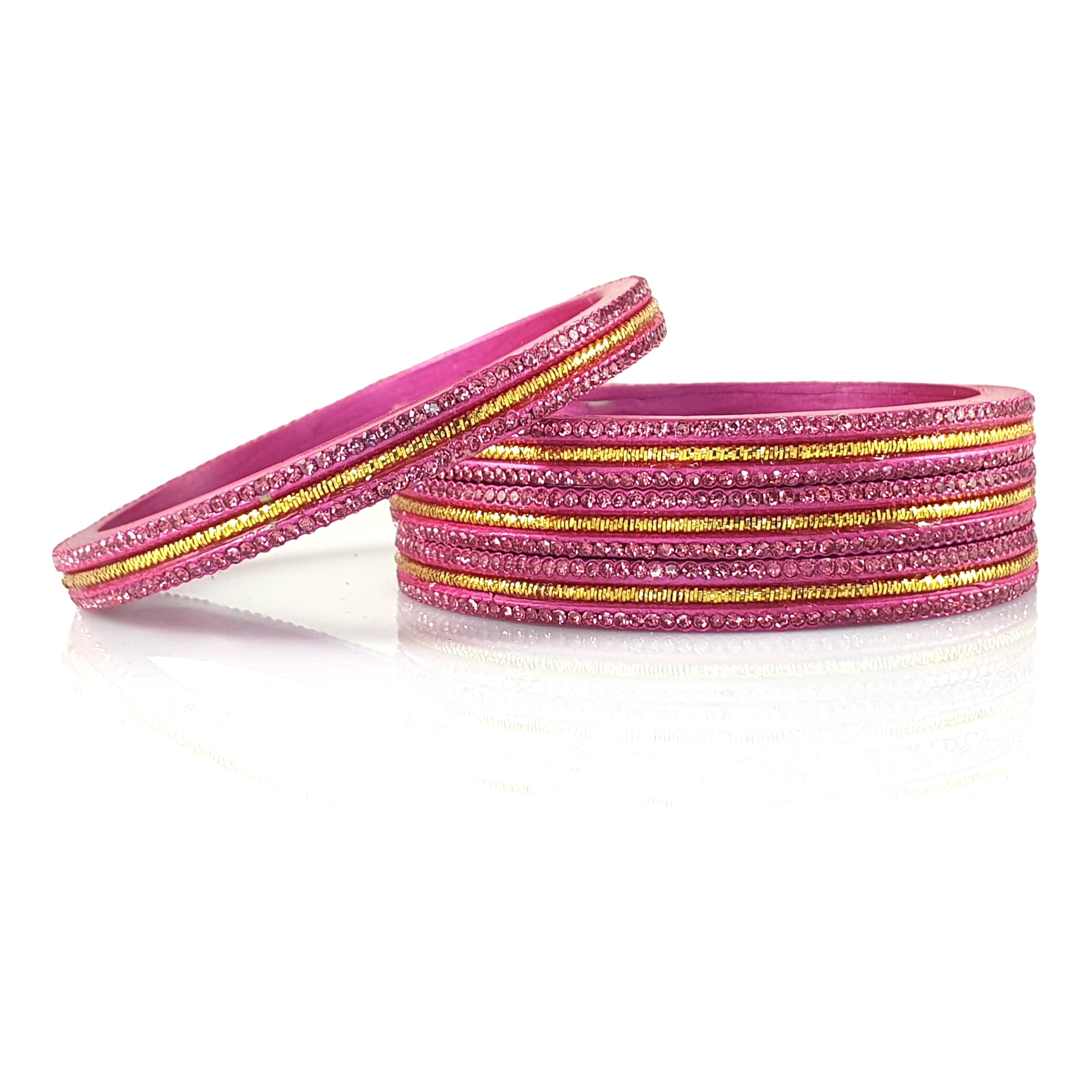 Lac Bangles Set For Women and Girls | Jaipuri Chudi Set | Pink Bangles Set | Set Of 4 (Pink, 2.6) (B0CPV8TQ5T) Amazon Price History, Amazon Price Tracker