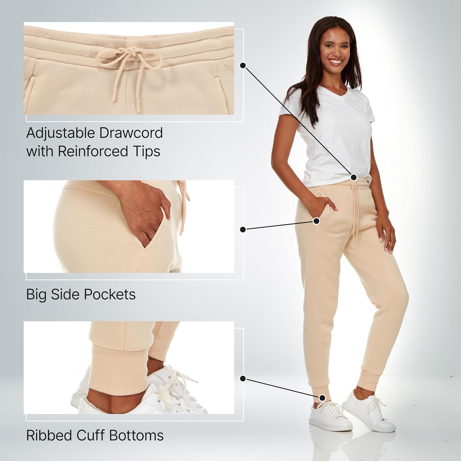 BottomLine 3 Pack Sweatpants Women, Comfortable Womens Sweatpants, Fleece Womens Joggers (Available in Plus) - Image 4