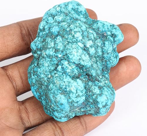 Miniatura 6 de REAL-GEMS Turquesa azul áspero natural sin calentar, 20.50 unidades, sin cortar, turquesa certificada, turquesa cruda, piedra preciosa suelta, De