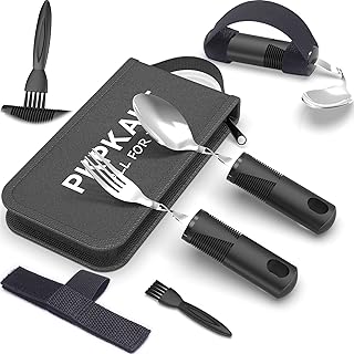 Adaptive Utensils for Parkinsons Patients Elderly, Weighted Utensils for Hand Tremors, Parkinsons Eating Utensils for Disabled People, Weighted Silverware for Hand Tremors Arthritic Hands