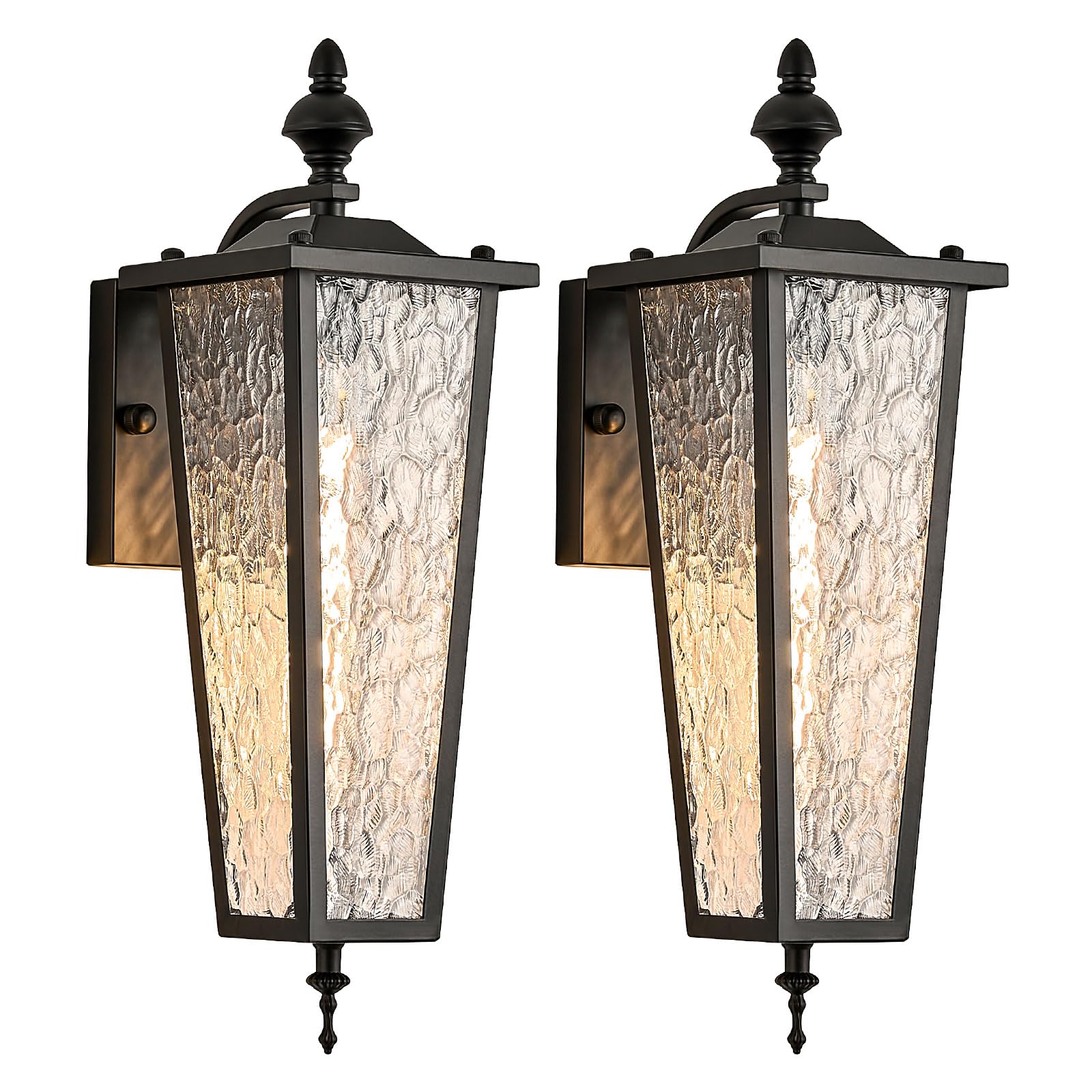 2-Pack Outdoor Wall Light,Black Exterior Waterproof Lantern