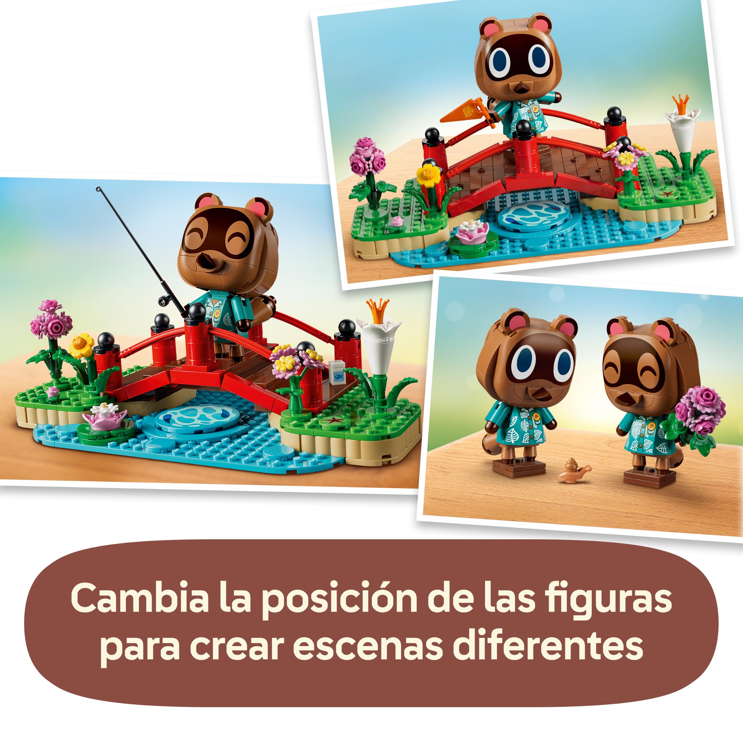 LEGO Animal Crossing Un día Divertido con Tendo y Nendo – Figuras Articuladas de Mapaches de Juguete – Decoración para la Habitacion Infantil – Regalo Gamer para Niñas y Niños de 10+ Años – 77059