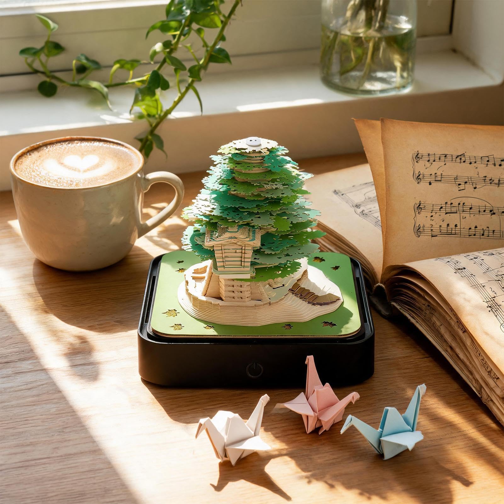 Generisch 3D Papierskulptur-Kalender - Und Hausdesign-Kunsthandwerk | Mit Transparenter Staubhaube Abreißpapier-Kalenderskulptur Für Schüler Tägliche Aufgaben Gewohnheitstracking Zeitlayout
