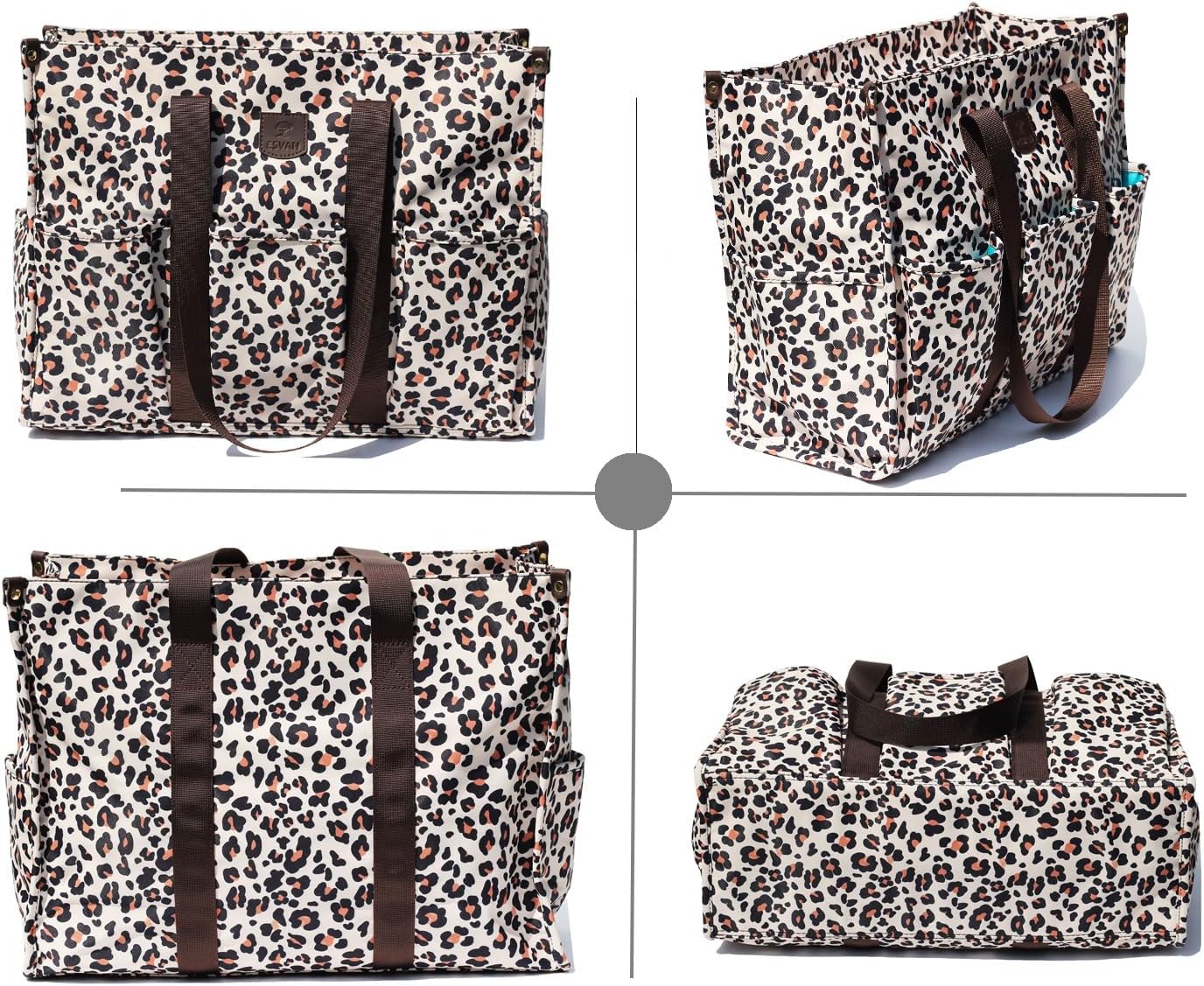 ESVAN Utility Tote Bag with Zip Top Waterproof Teacher Tote Bag for Teacher Work Women Beach - Image 8