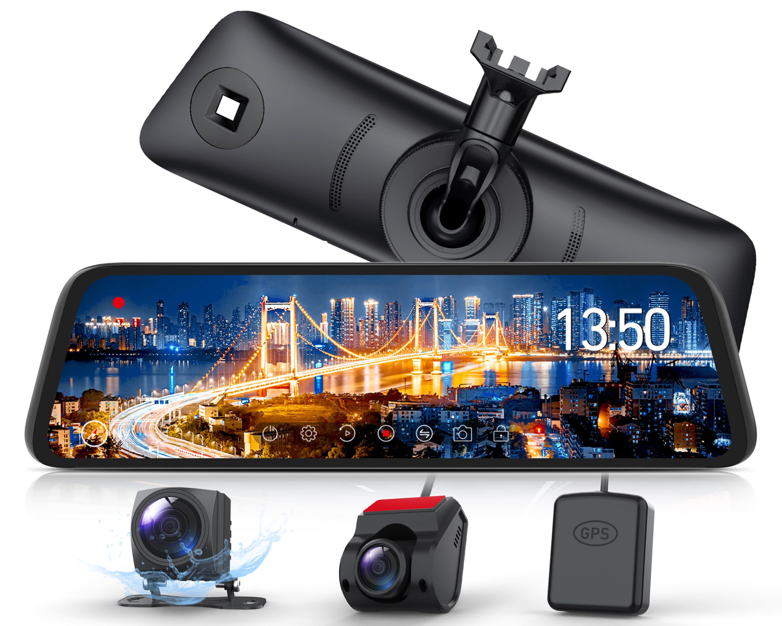 AUTO-VOX T9 Max ドライブレコーダー ミラー型 前後カメラ 分離式 Amazon.co.jp: AUTO-VOX T9 Max Drive Recorder, Mirror Type, Front