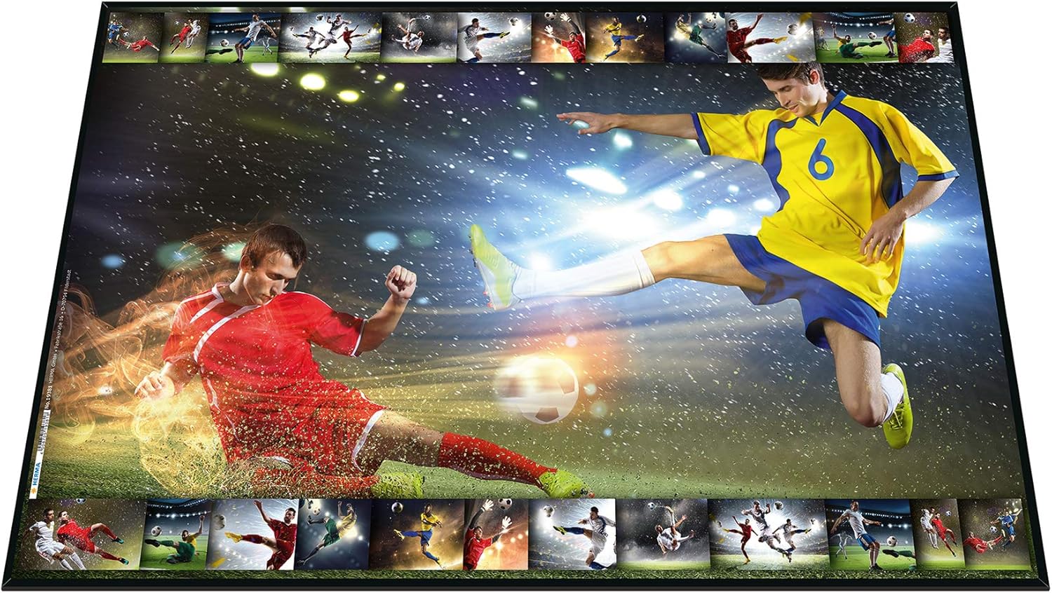 Herma 19378 Desk Mat Non-Slip (55 x 35 cm/Dogs, Motif On Both Sides, for Children 1 Mat Football Motif Format 55 x 35 cm Fussball