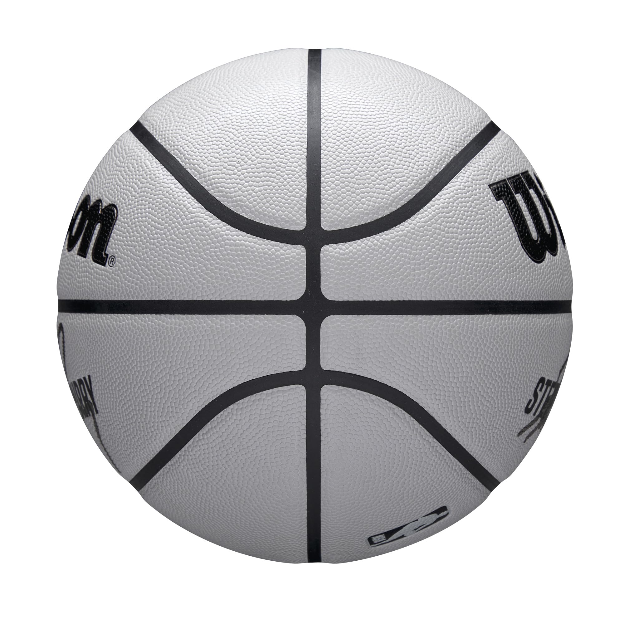 Wilson NBA Player Icon UV Basketball, Stephen Curry Design, Mit UV-Schutz und Pure Feel Textur, True Grip Beschichtung und zuverlässiger Bounce, Farbe: Grau, Größe: 7