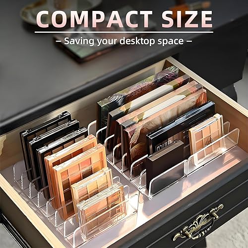 Miniatura 6 de Paquete de 2 organizadores de paleta de sombra de ojos de maquillaje acrílico, estuche de exhibición de 7 ranuras, juego de 2, soporte de