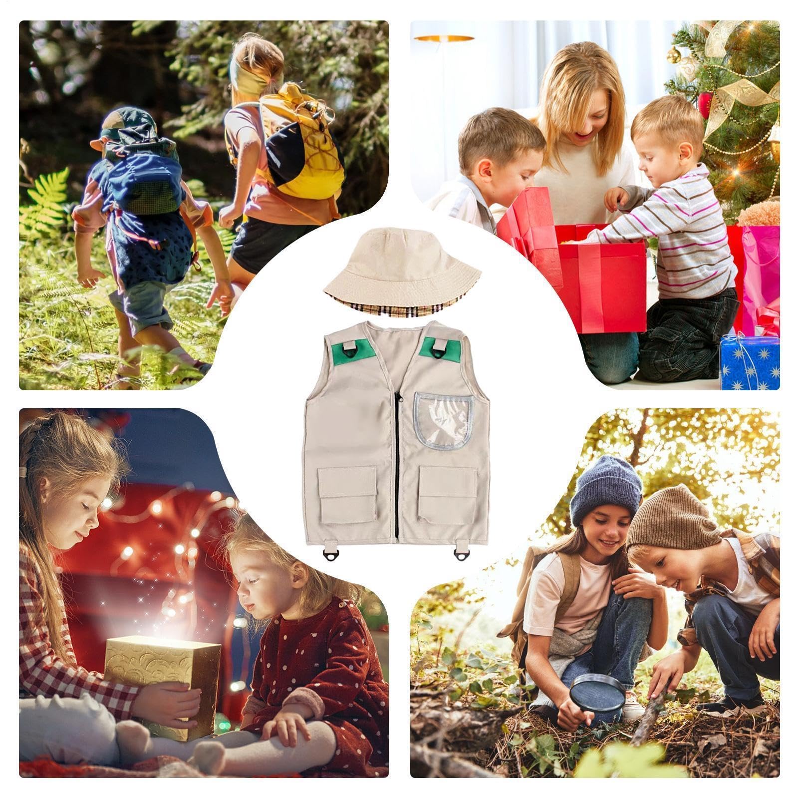 Traje De Explorador Para Niños, Traje De Explorador Con Sombrero, Chaleco Cargo Y Sombrero Para Niños, Juguetes Exploración Naturaleza, Para Excursiones Safari Senderismo Aventuras De 3 A 10