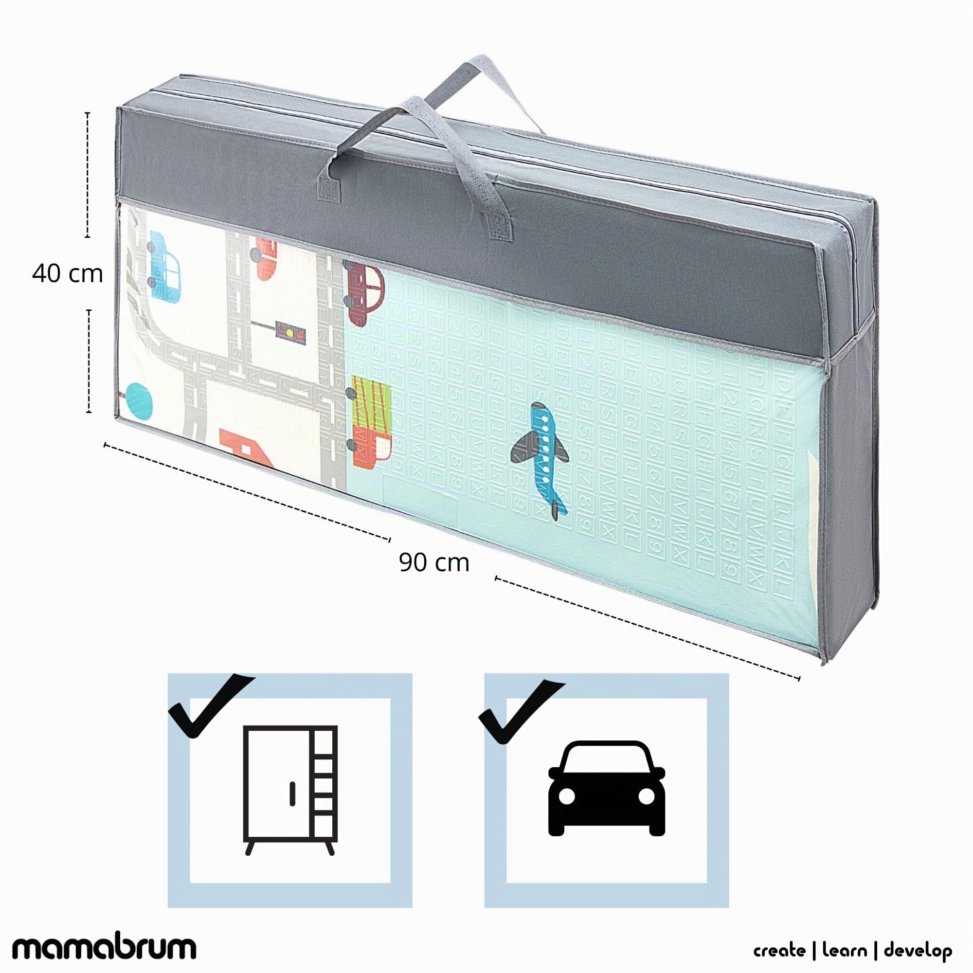 Mamabrum Tapis de jeu pour bébé - 200 x 180 x 1 cm - Pliable - En mousse - Étanche - Portable - Convient pour les enfants - Non toxique - Plus épais - Plus grand