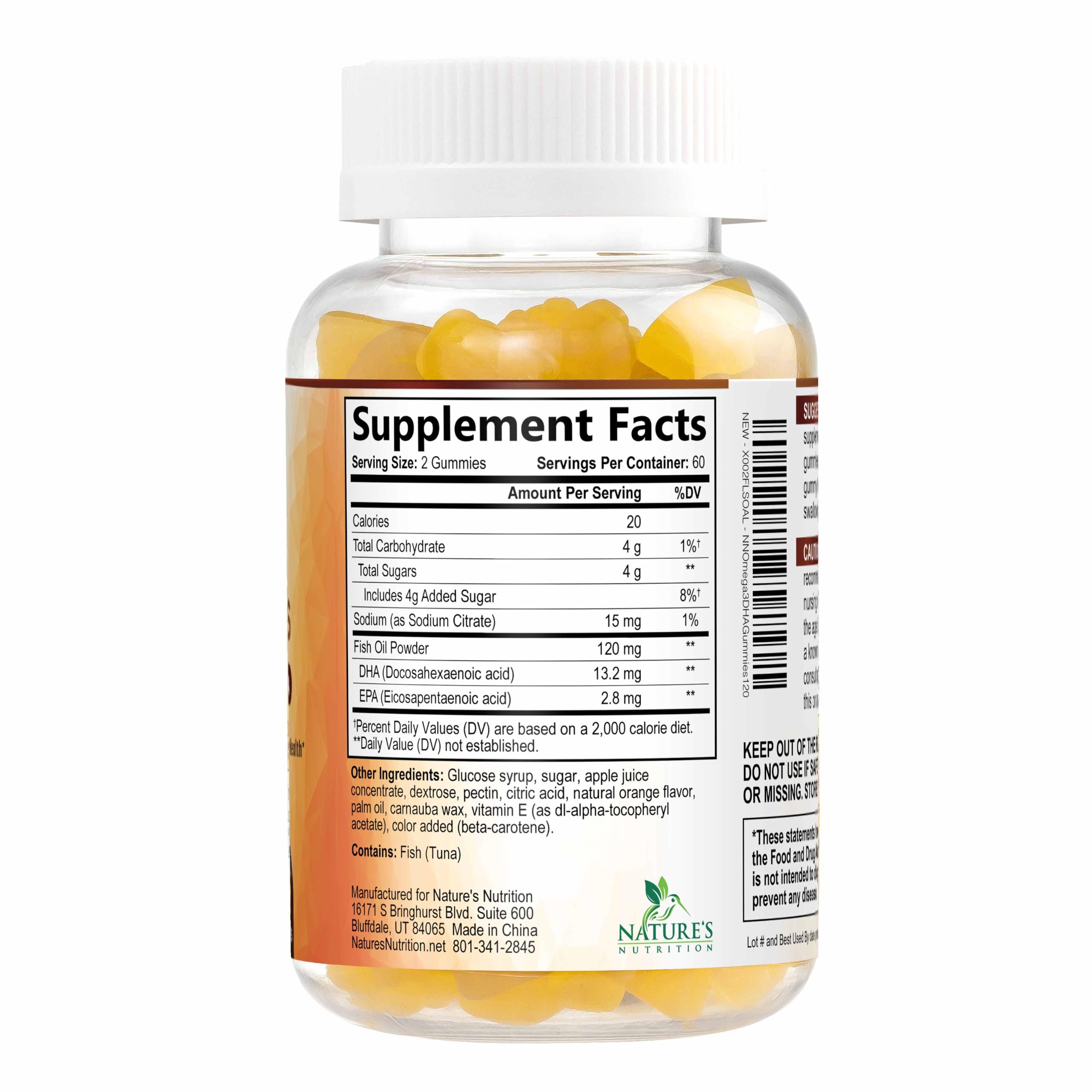 Omega 3 Fish Oil Gummies - Triple Strength Omega 3 Gummy Supplement with High Absorption DHA & EPA - Heart, Joint & Brain Support - Delicious Orange Flavor Fish Oil Nature's Vitamin - 120 Gummies — Amazon image 7