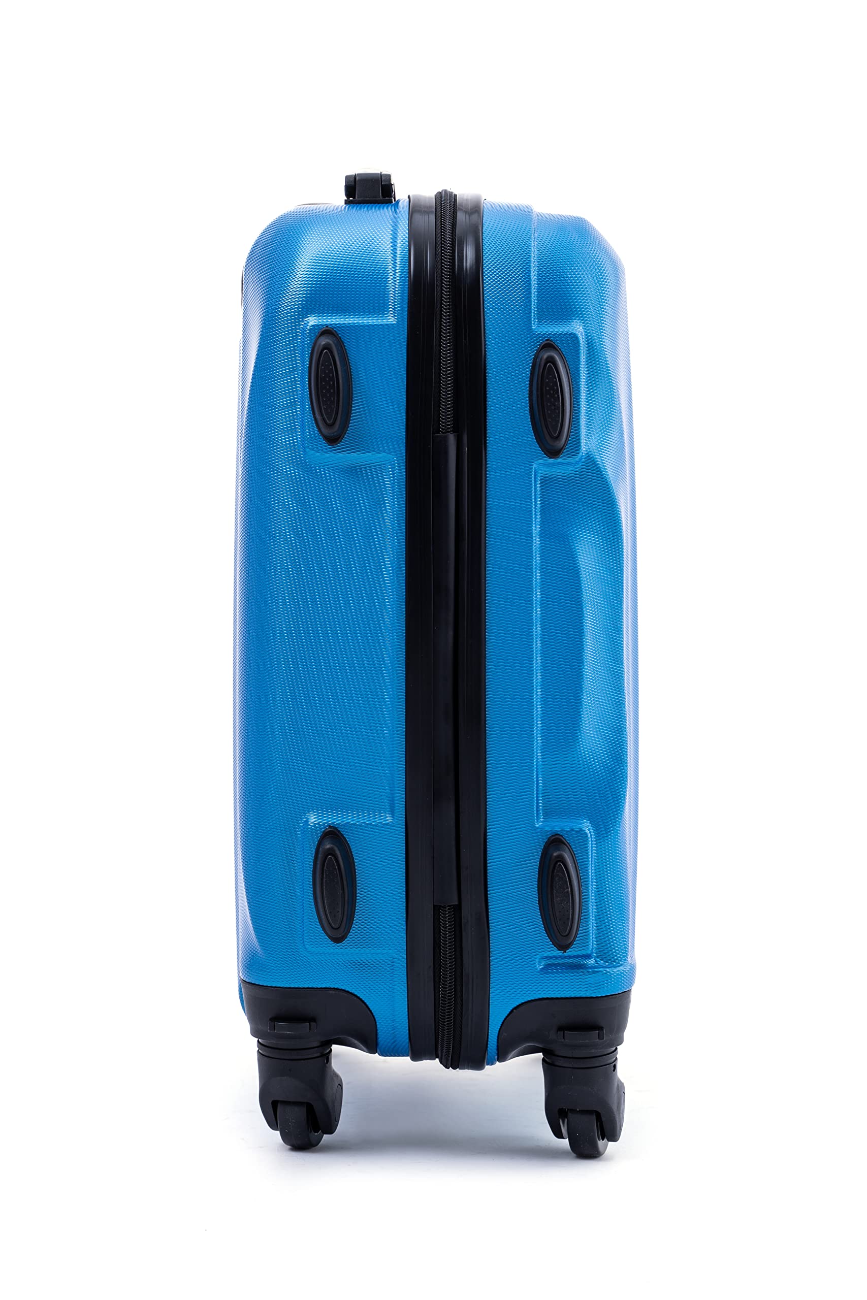R.Leone Valigia Trolley Bagaglio a mano Rigido Ultraleggero in ABS 4 Ruote Autonome (Azzurro, 3037 Valigia 55x38x23 cm)