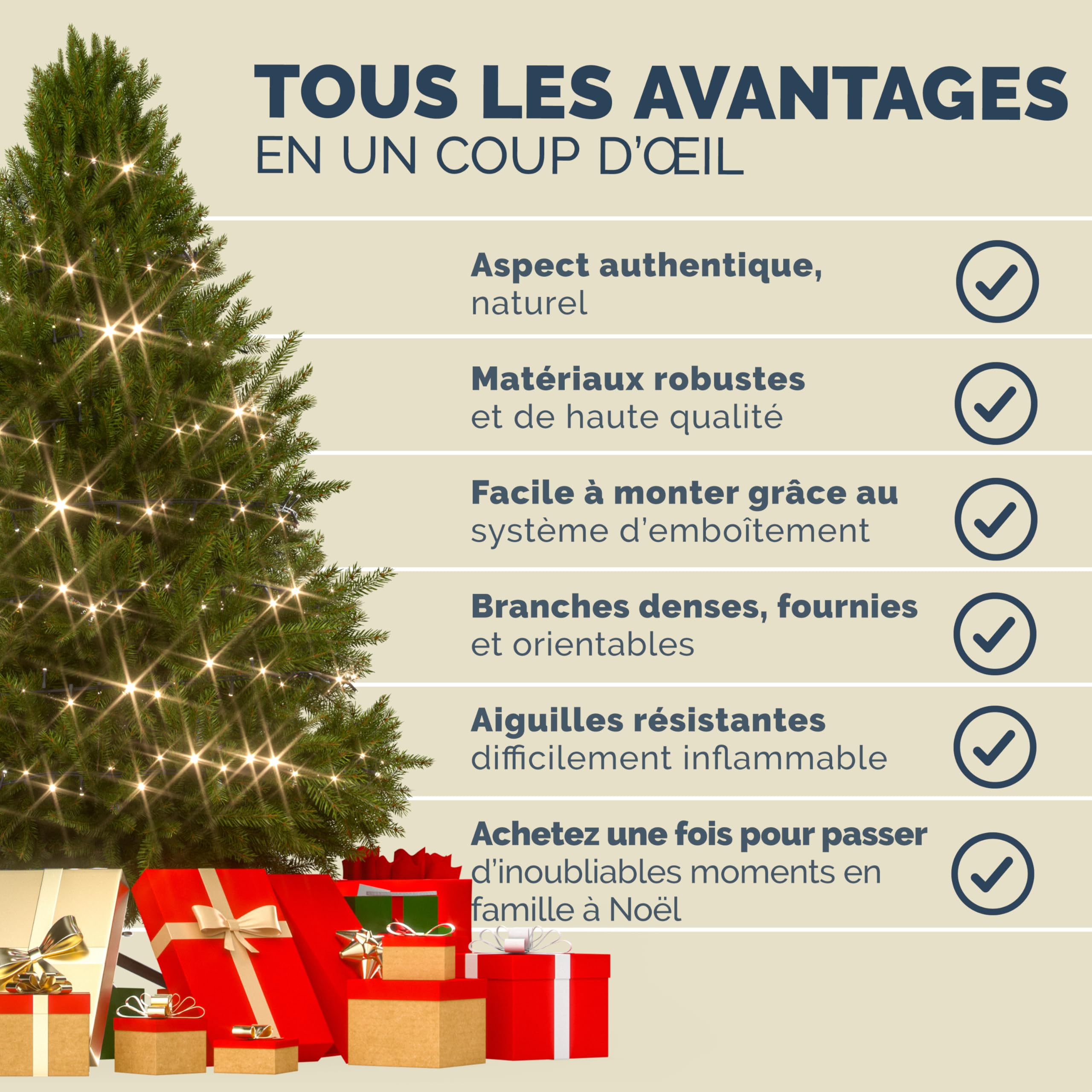 CASARIA® Sapin de Noël Artificiel Premium M 140cm avec Guirlande Lumineuse Support métal Arbre de noël Imitation Parfaite densité Branches