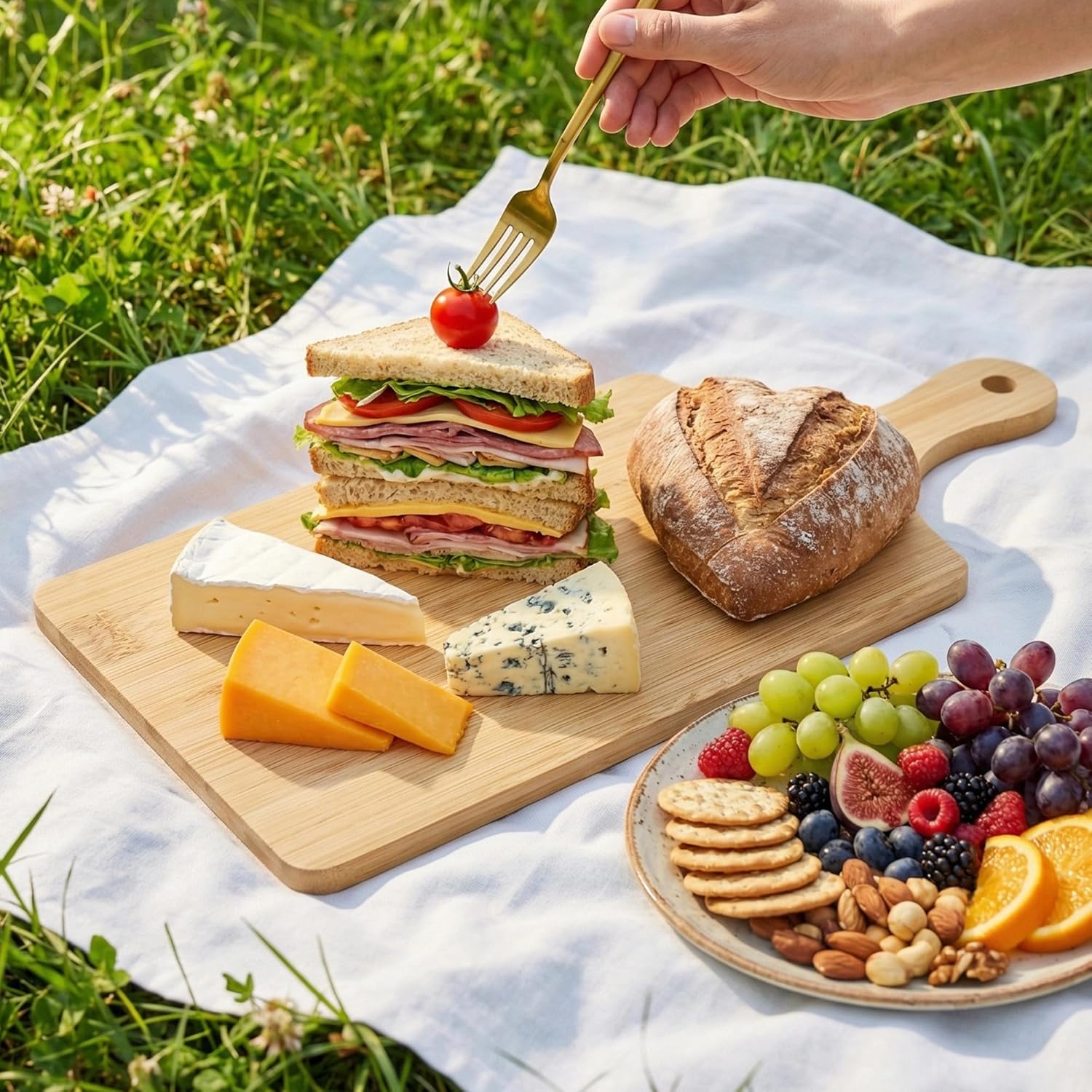 12 Pcs Thick Bamboo Cutting Boards Bulk Set, 5"x11" Mini Wooden Serving & Chopping Boards with Handle for Kitchen, Charcuterie, Pizza, Unfinished for Personalized Laser Engraving Gift (Wedding)