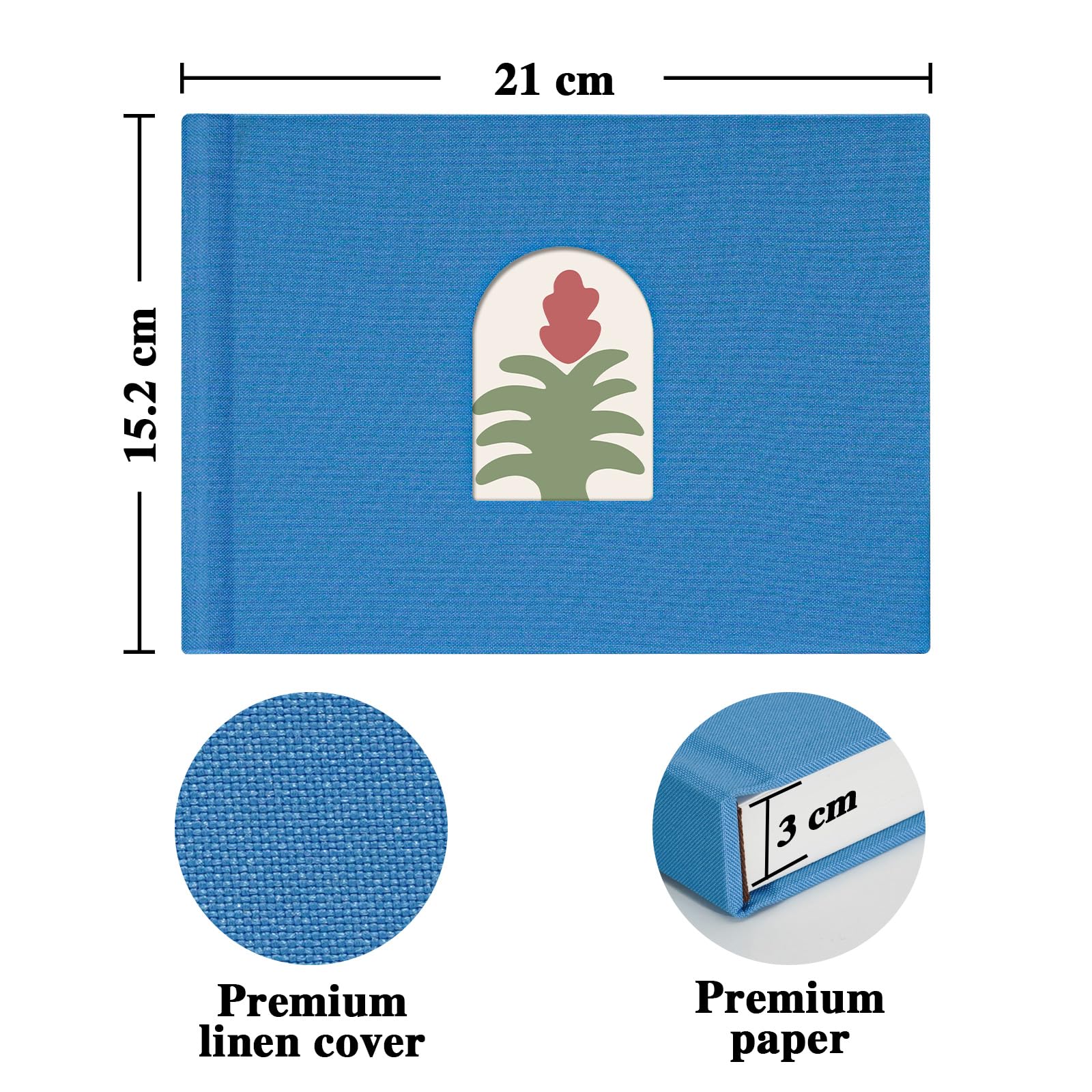 Vienrose 52 Pockets Mini Photo Album Instax with Writing Space, Arch Front Window - Image 4