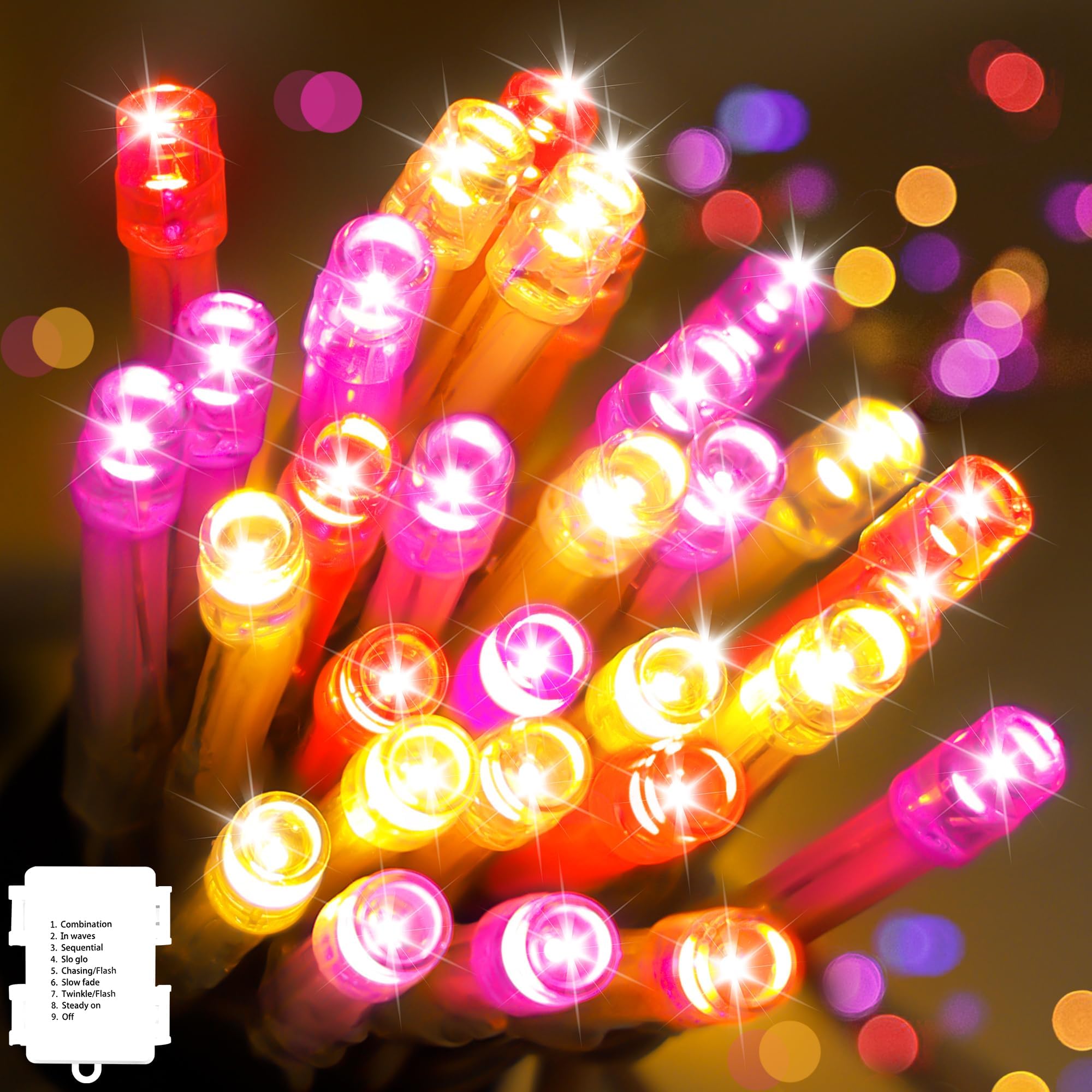 30 LED Valentines String Lights - 10Ft Mini Bulbs Battery Powered Pink Red Yellow Light for Indoor Wedding Anniversary Romantic Dating Party Gifts Valentine Decorations - 8 Modes with Bulit-in Timer