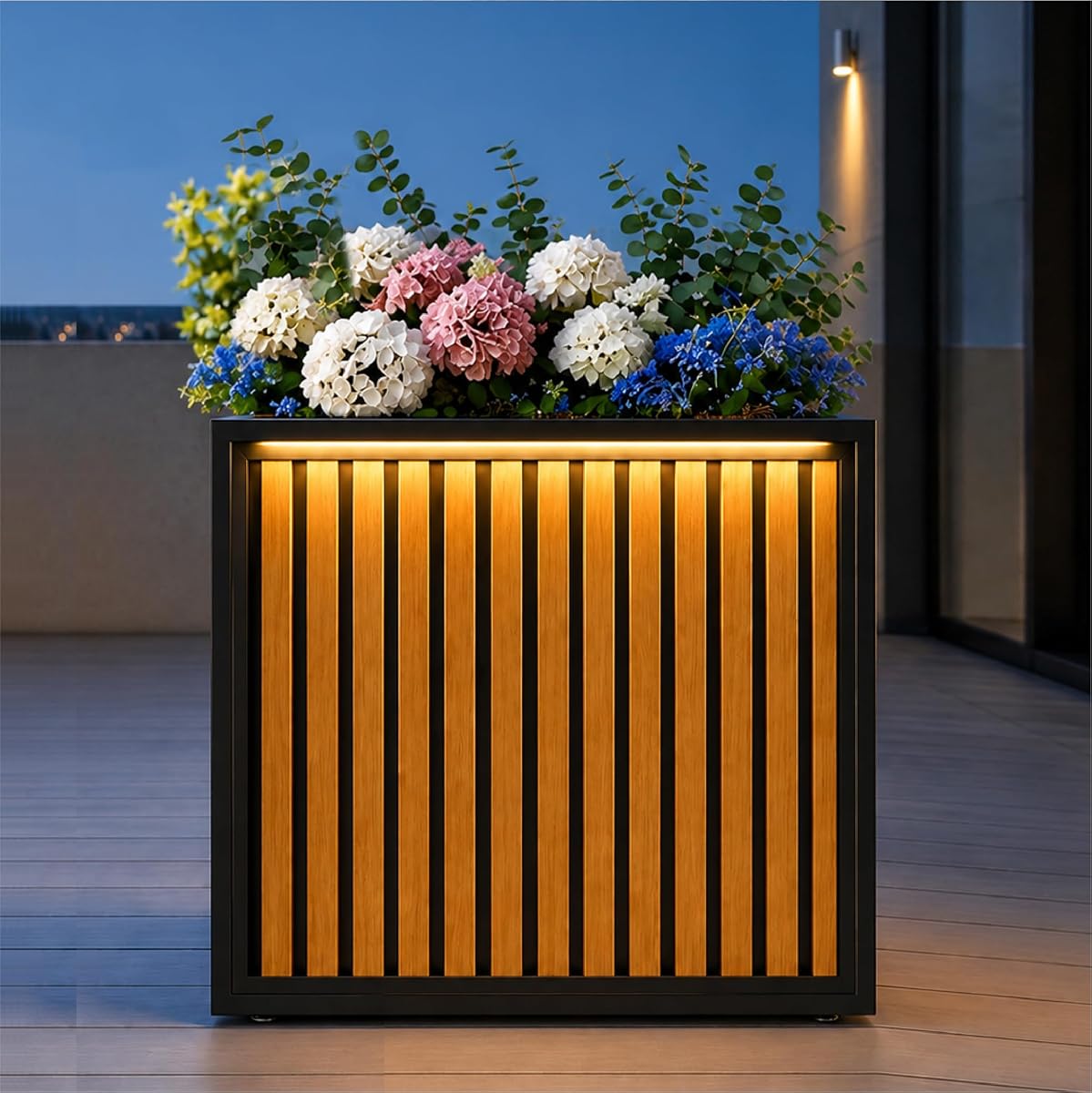 GSK Rectangular Metal Planter with Led Light