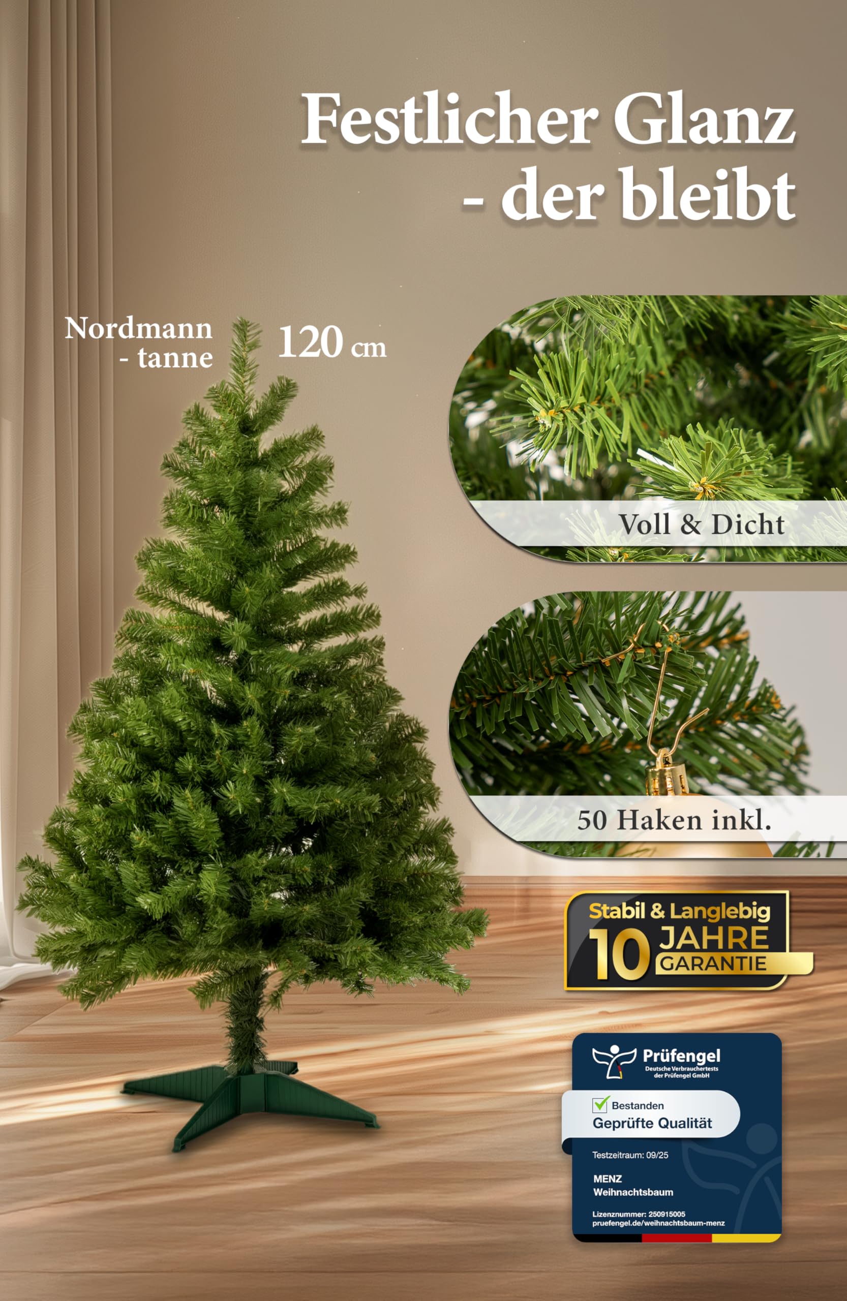 Amazon.de: 120 cm Knstlicher Weihnachtsbaum klein aus 100% PVC  Dicht &  Formstabil mit 400 Zweigen ( 75 cm), Schwer Entflammbar &  Schnellaufbau-System, Wiederverwendbar & Pflegeleicht