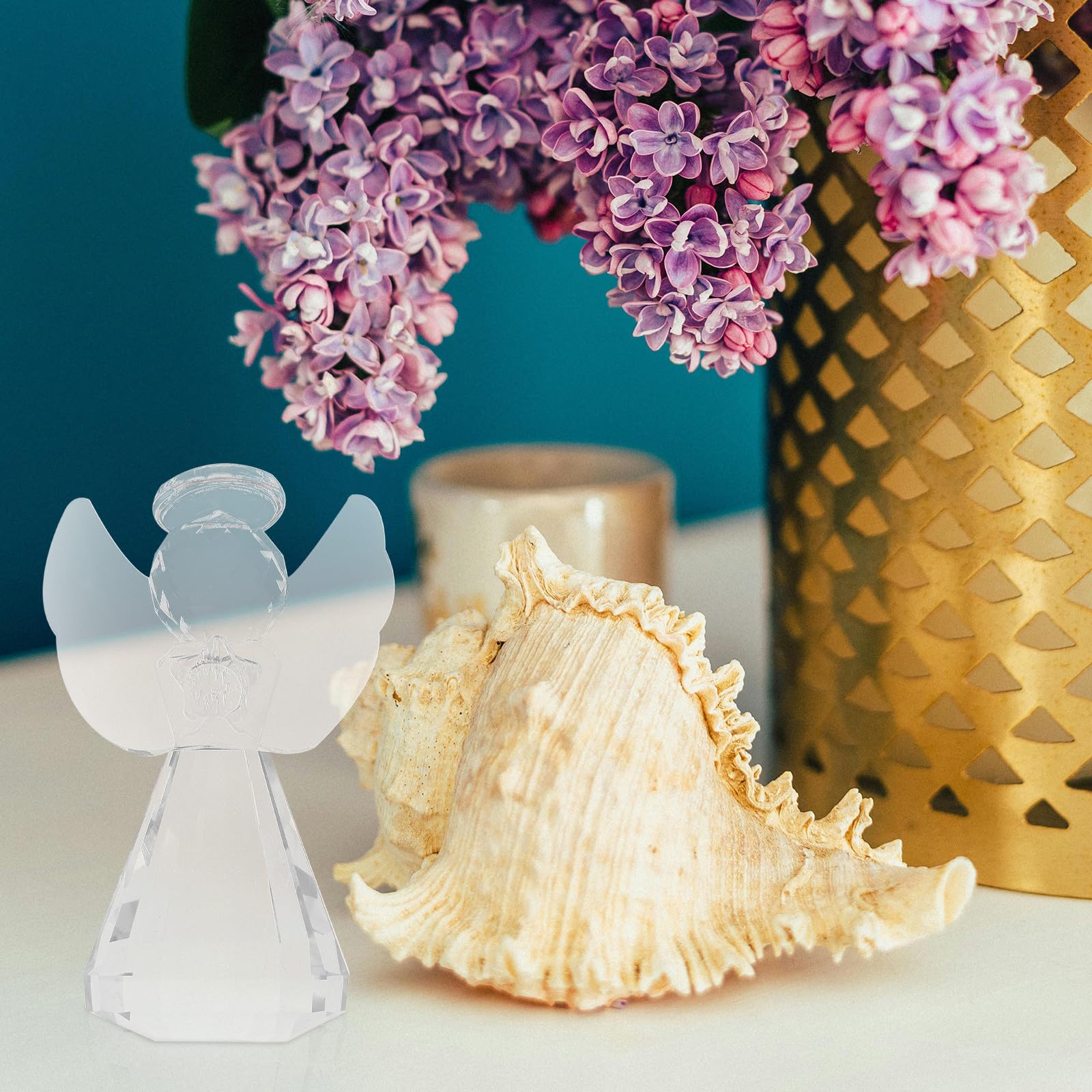 Toyvian 8 Piezas Figura Decorativa de Ángel de Cristal para Hogar y