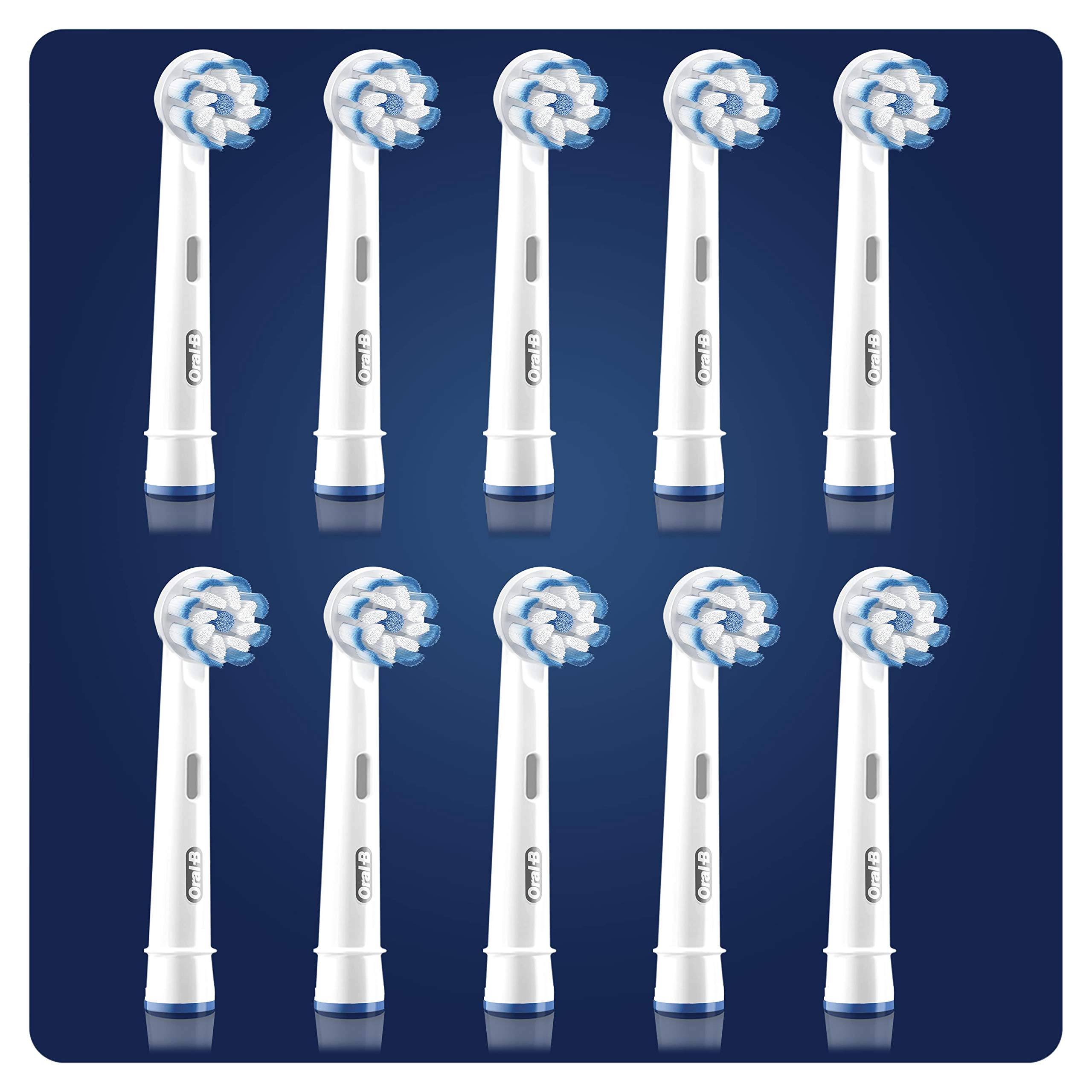Oral-B Sensitive Clean, Pack de 10 Brossettes de Rechange, Embout, Pour Brosse à Dents Électrique Jusqu’à 100 % d’élimination de la Plaque Dentaire, Blanc