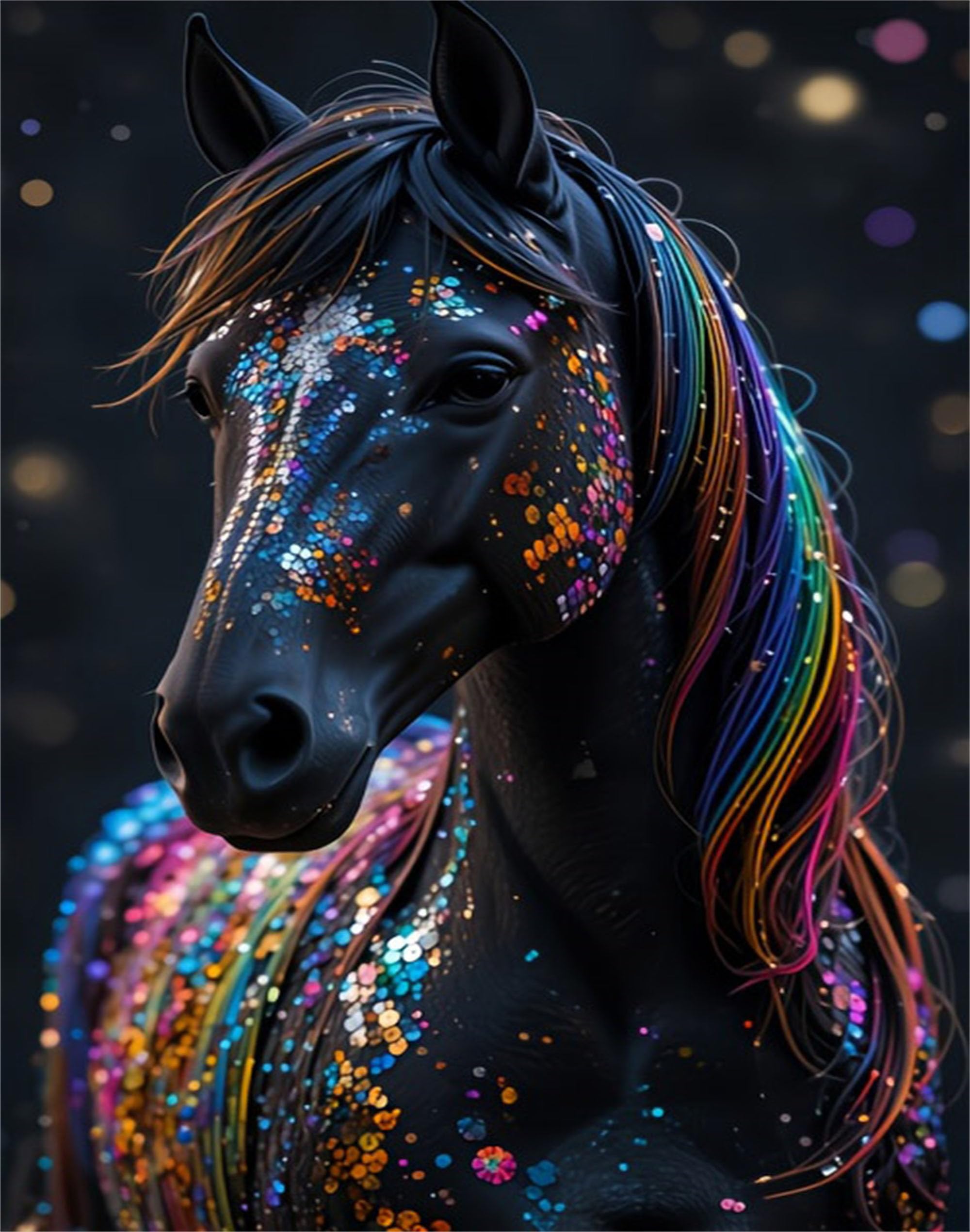 DSFEFV 5D Horse Diamond Art Kit for Adults,Diamond Painting Kits for Beginner,Gem Art,Crystal Art Kits Round Drill for Home Wall Decor Gifts for Women, Men (Horse)