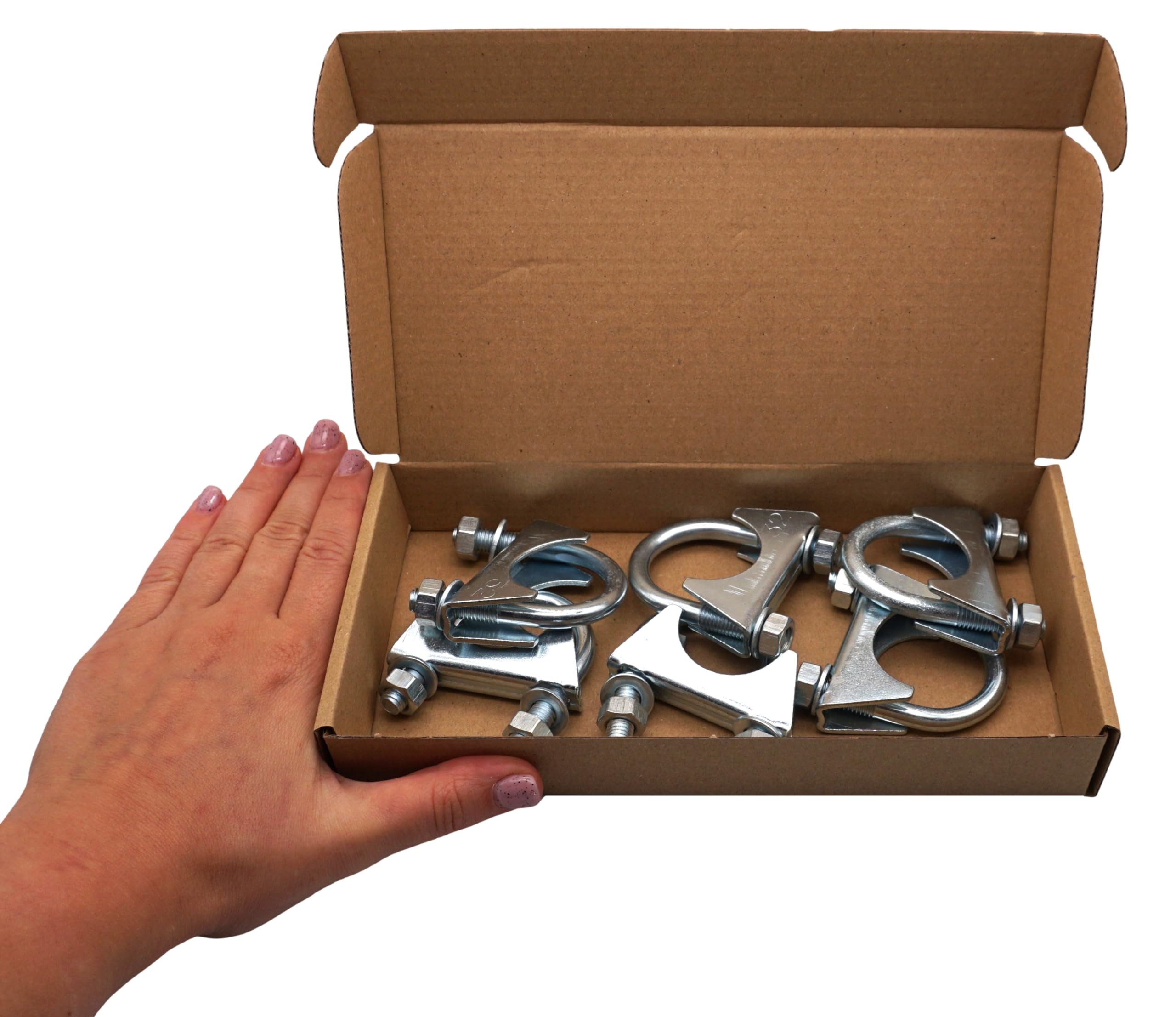 Fascette Stringitubo In Acciaio Zincato - 6 Pezzi Per Tubi Da 32mm, Morsetti A U Per Fissaggio - Foto 3