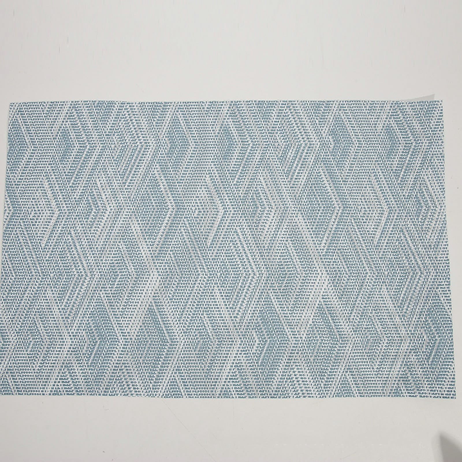 Epinki Tischsets Platzsets Textil Quadratisch, 10er Set 70% PVC+30% PET Platzset Boho Style Jacquard mit Rautenförmig Muster, Tischuntersetzer Abwaschbar Blau für Küche Hotel, 45x30CM