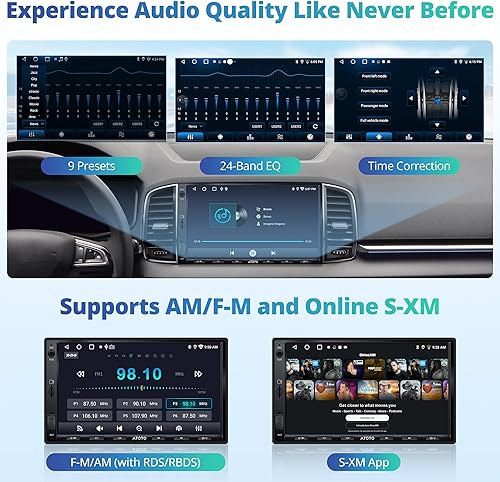 Miniatura 7 de Estéreo y cámara de respaldo para auto de doble DIN Android, CarPlay inalámbrico y Android Auto pantalla táctil de 7 pulgadas, escáner OBD2,