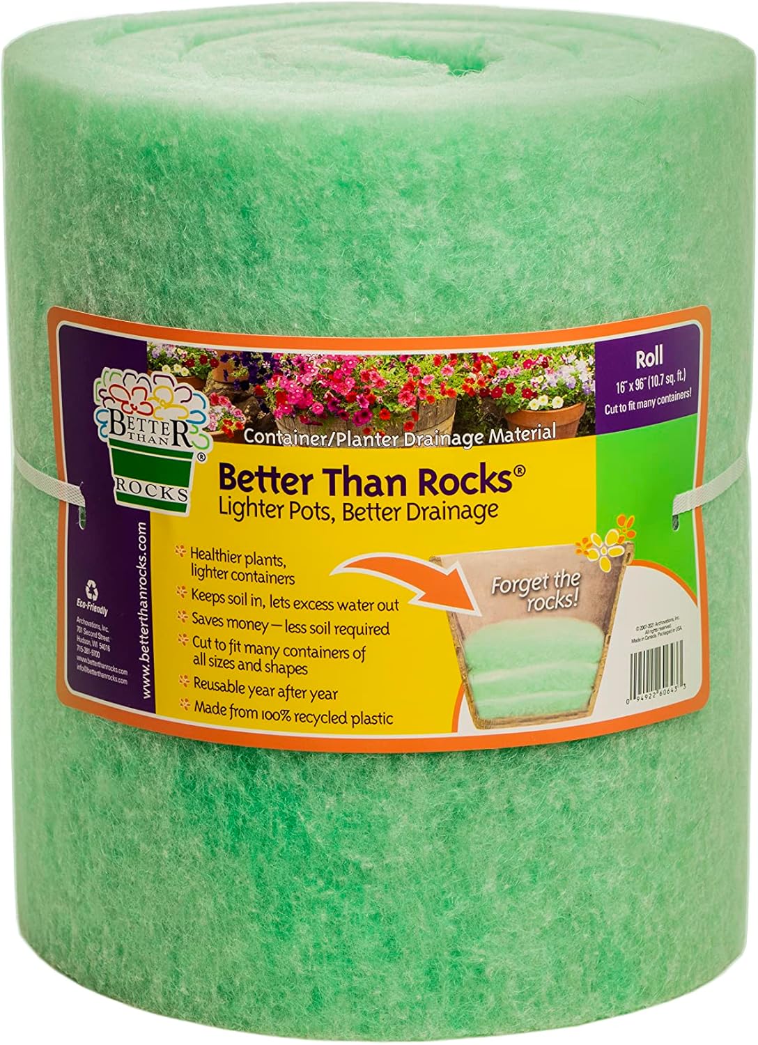 Better Than Rocks® Planter Drainage Material 16"x96