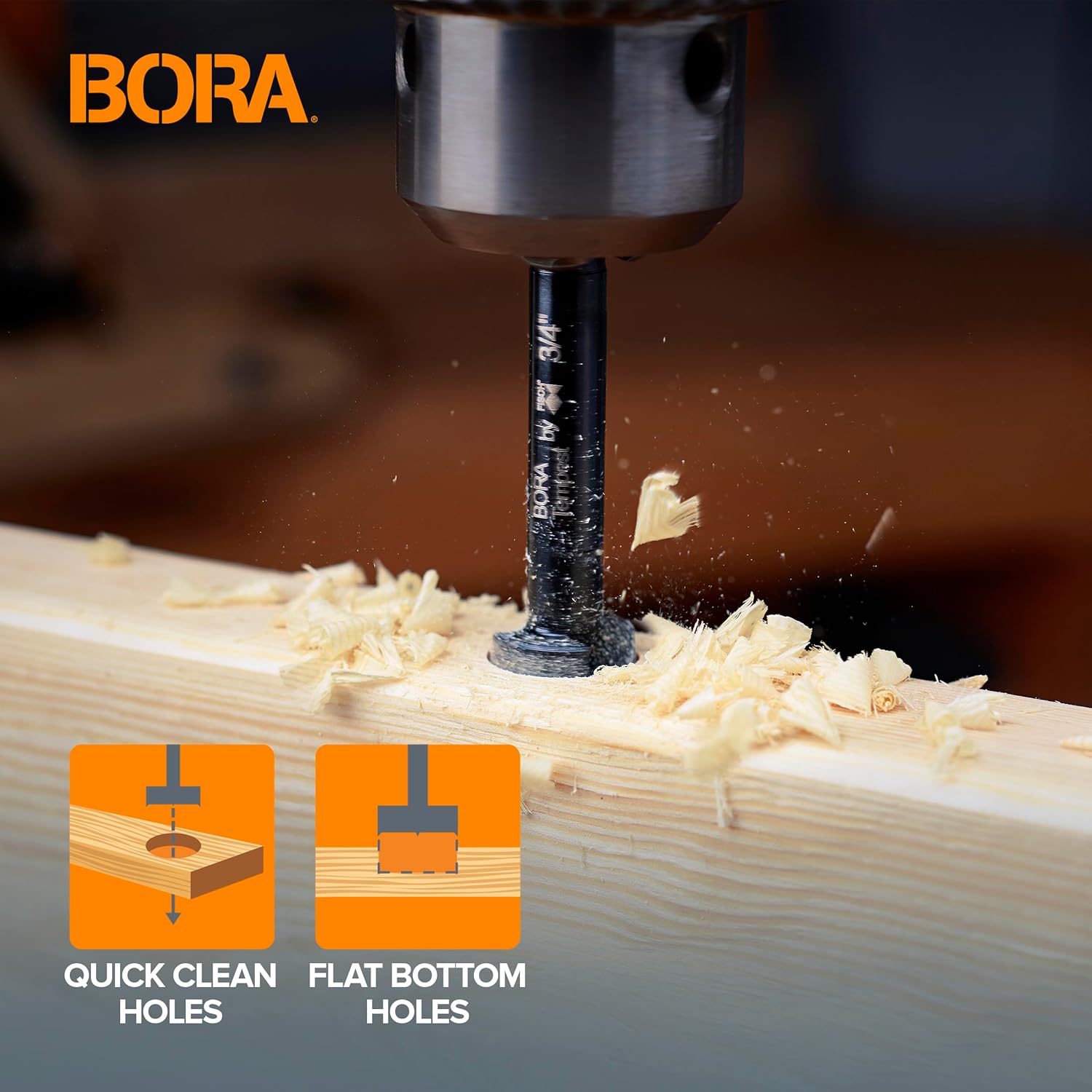 BORA BFB-009997 22mm Dia Tempest Forstner Bit 90mm OAL, 10mm Round Shank for Wood Drilling Ideal for Cabinet Making and Fine Woodworking Projects 3 BORA BFB-009997 22mm Dia Tempest Forstner Bit 90mm OAL, 10mm Round Shank for Wood Drilling Ideal for Cabinet Making and Fine Woodworking Projects