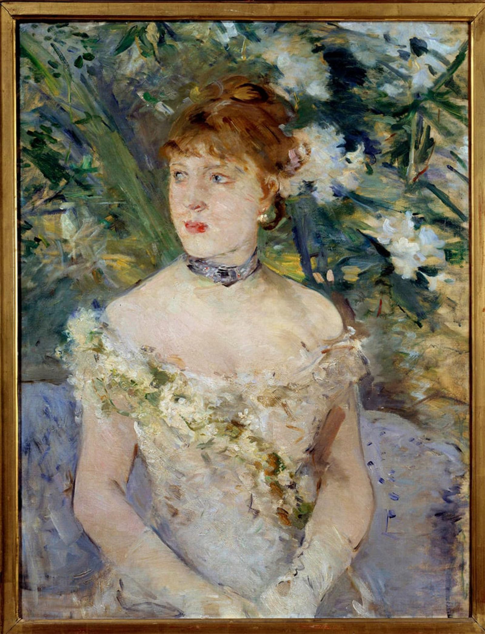 ARTXLXXBN Famous Painting Canvas Artwork Graffiti Print Young Woman in Ball Toilet Painting by Berthe Morisot Portrait Canvas Image for Home Decor 60x90cm
