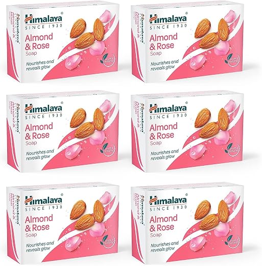 Himalaya Herbals Almond and Rose Soap, 125g (Pack of 6)