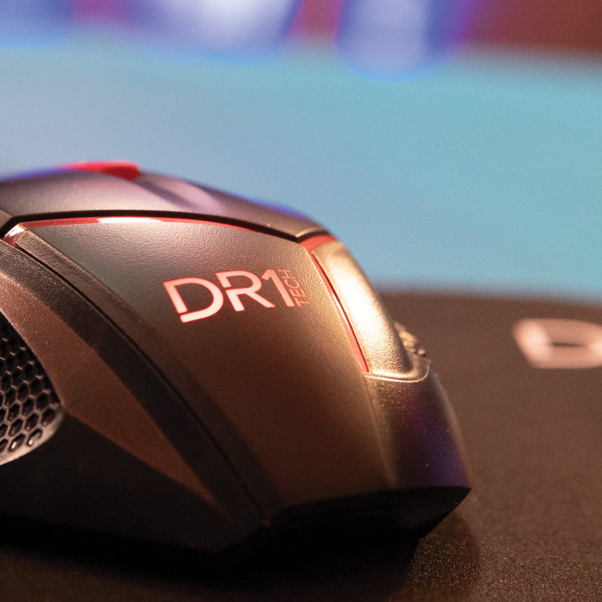 DR1TECH Hunter+ Ratón Gaming Profesional [5 Pesas Extraíbles + Triple Fire] - 9 Teclas hasta 4200 dpi - Ratón Ergonómico con Cable para PC/PS4/XBOX