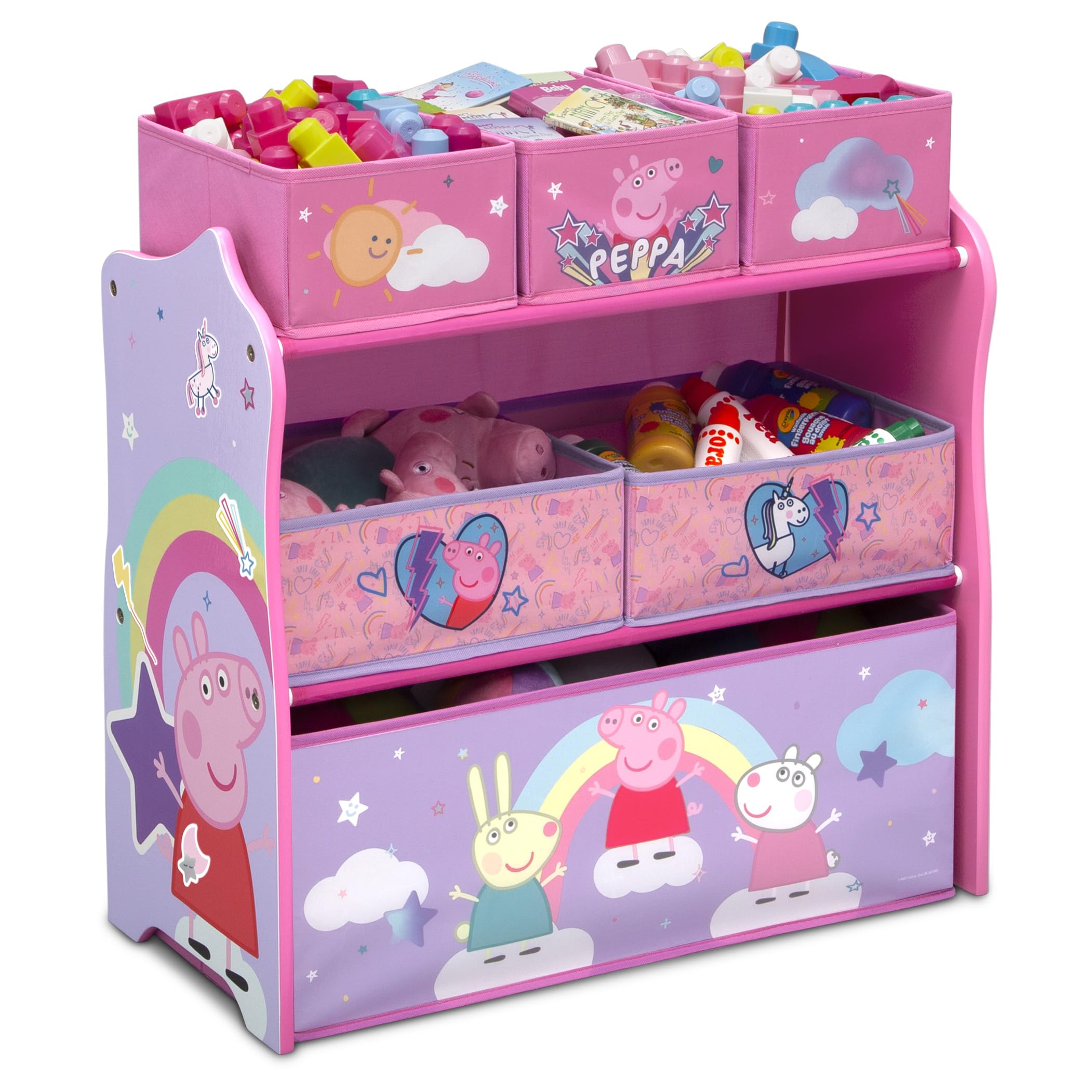 Delta Children Peppa Pig 6 Bin Design and Store Toy Organizer