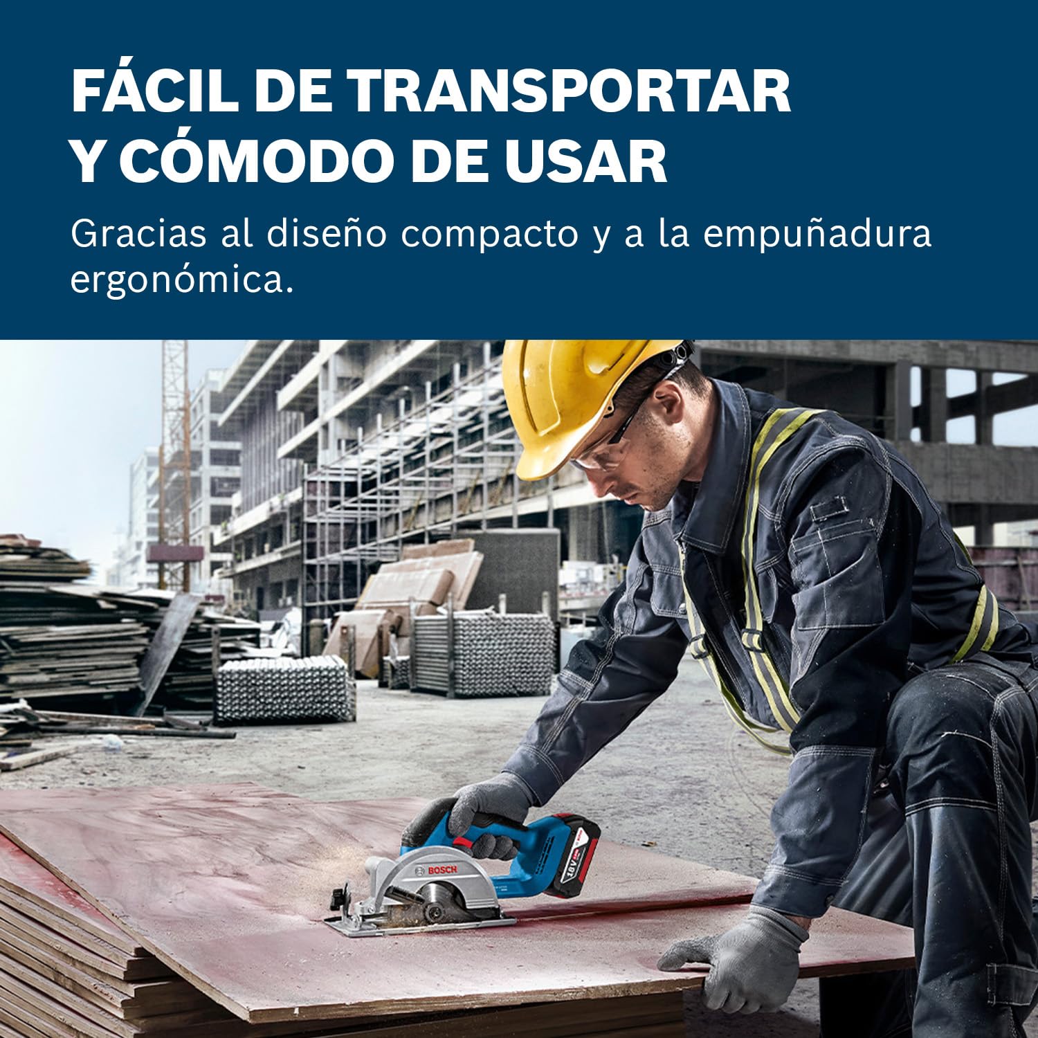 Bosch Professional 18V System sierra circular a batería GKS 18V-51 (motor Brushless sin escobillas, incl. 1 disco de corte [140 mm], guía paralela, sin batería/cargador)