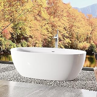 Freestanding Acylic Soaking Bathtub With Drain And Overflow