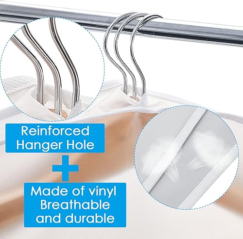 Miniatura 4 de Patelai 100 fundas de hombro para colgar ropa de 24 x 12 x 2 pulgadas, protectores de plástico para ropa con refuerzo de 2 pulgadas para guardar