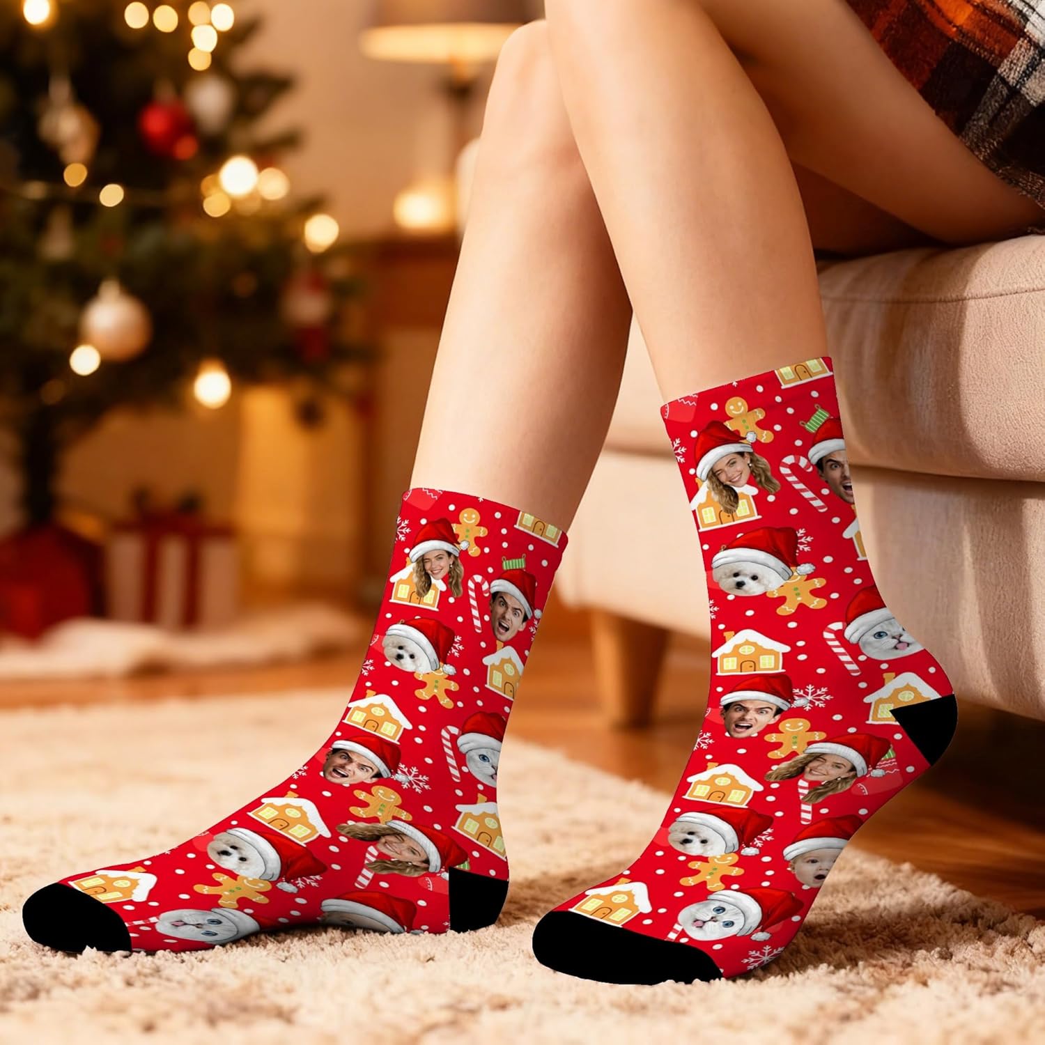 Artsadd Custom Pajamas for Women Men Family, Personalized Face Pjs Pajama Pants, Funny Pet Photo Loungewear Sleepwear Jammies - Image 5