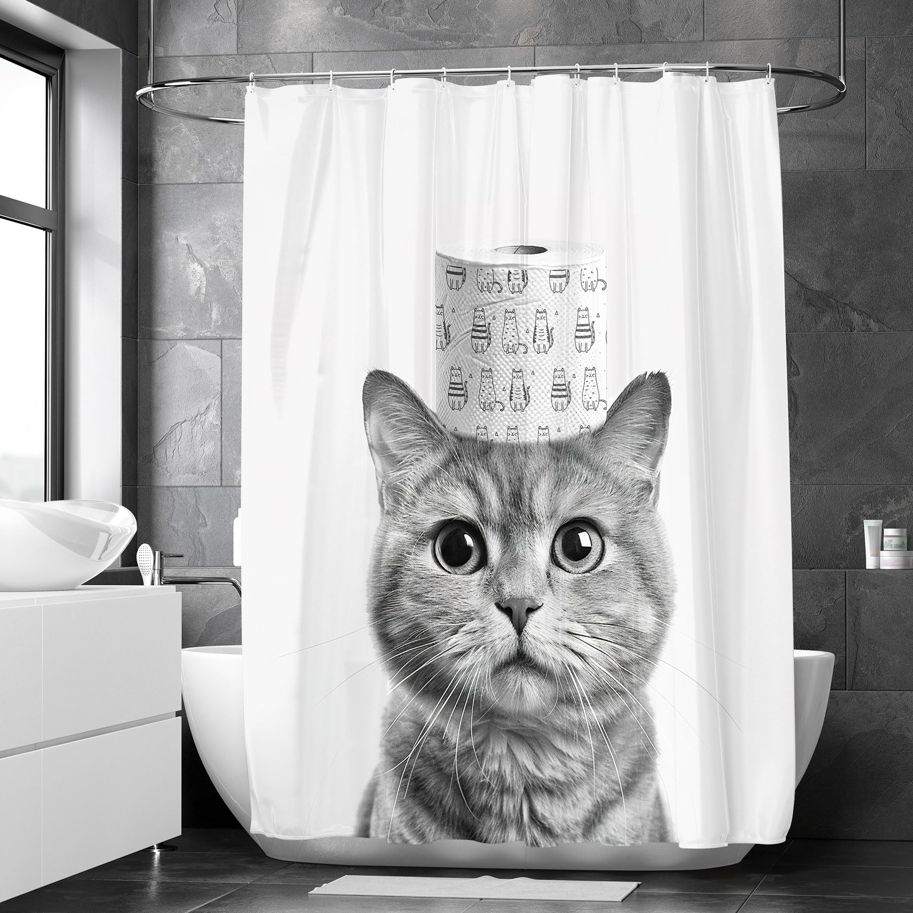 Cortinas de Baño de Gatos - Acabado Premium Garantizado