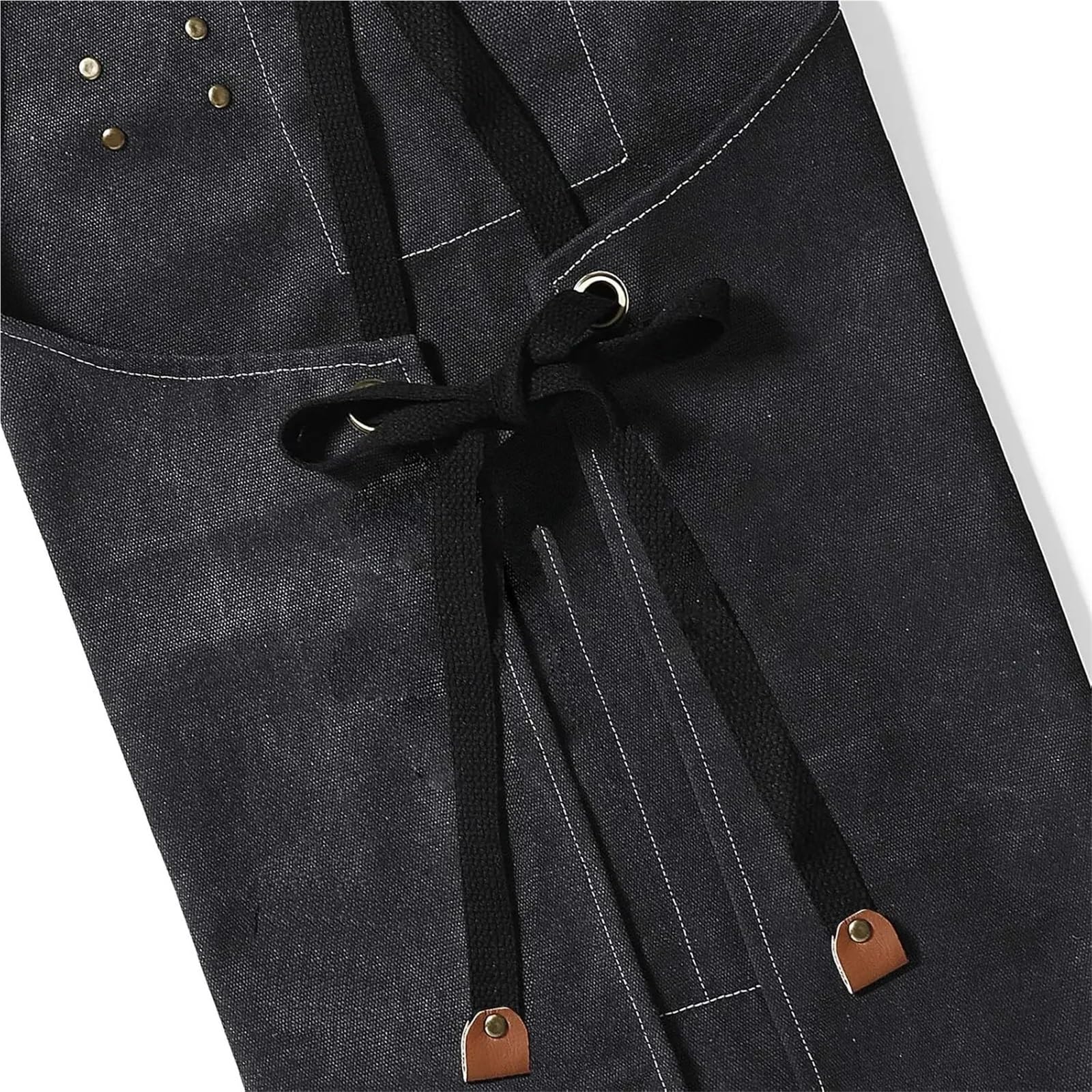 Delantales de Chef 2 uds for hombres y mujeres con bolsillos grandes, delantal trabajo ajustable resistente espalda cruzada lona algodón para Cocinar, Restaurante