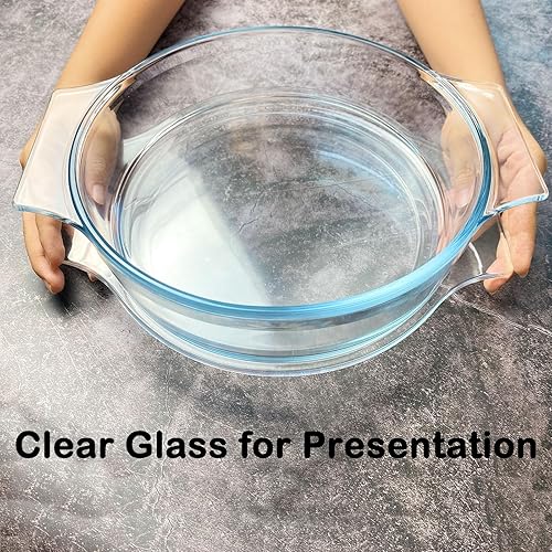 Miniatura 6 de Cacerola de vidrio de 1.6 cuartos (50 onzas) con tapa de vidrio, fácil de agarrar cubierta de vidrio apto para microondas, apto para horno, plato