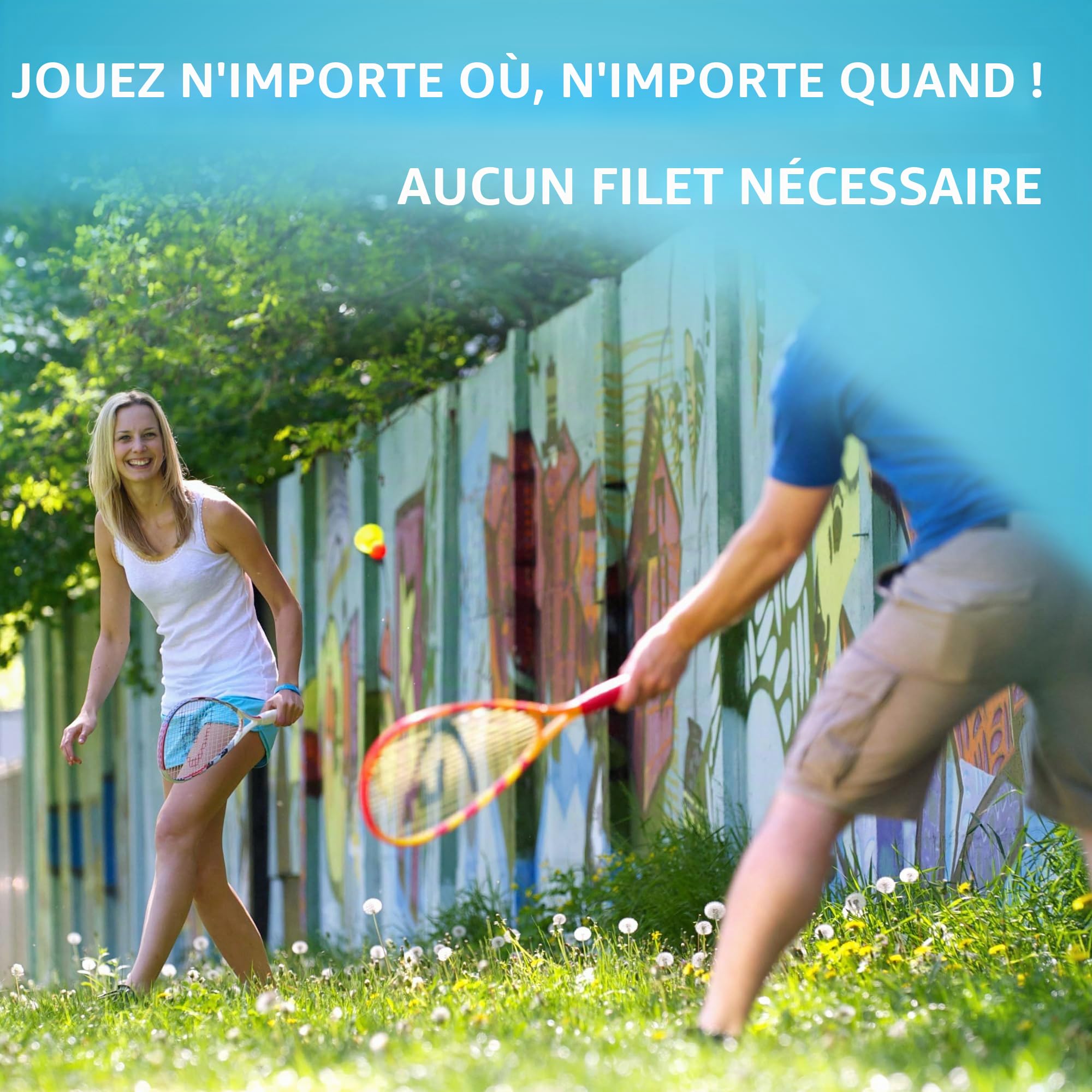 Speedminton® S900 Kit de badminton professionnel avec raquettes en carbone + 5 Speeder®, plateau de jeu, sac