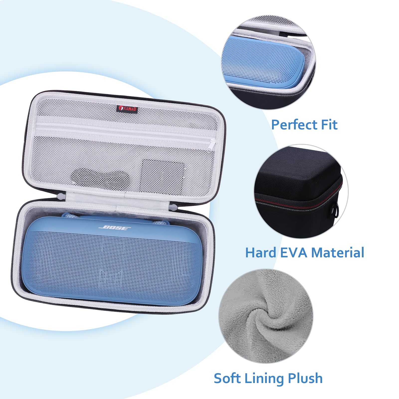 XANAD Hard Case Compatible with Bose SoundLink Max Portable Waterproof Speaker - with Shoulder Strap(Gray)