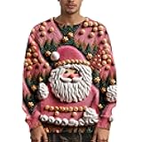 Men's Christmas Reindeer Snowman Santa and Snowflakes Sweater